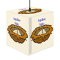 Nest with Eagle Eggs Light Cube Lamp | Nesting Bird Illustration, Latin Text