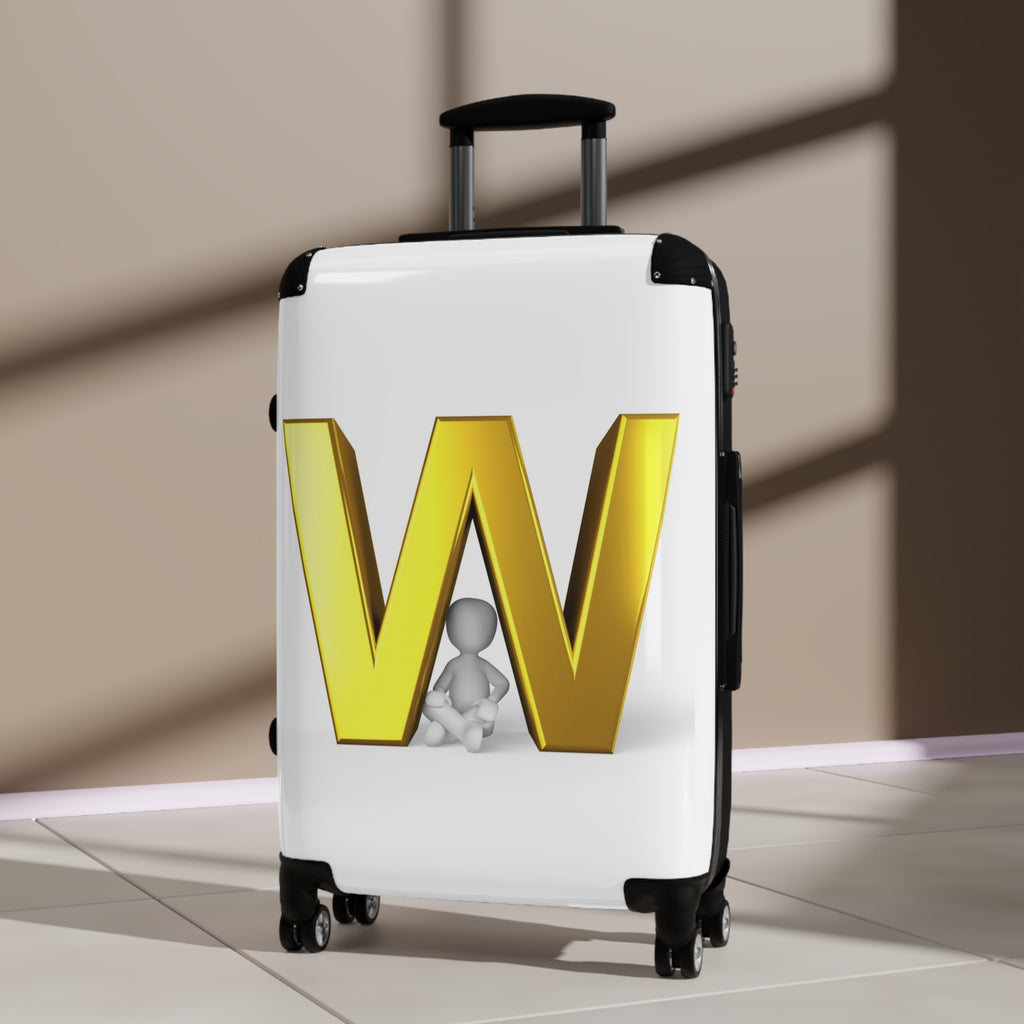 Gold Letter W Monogram Suitcase | Initial Luggage Cover