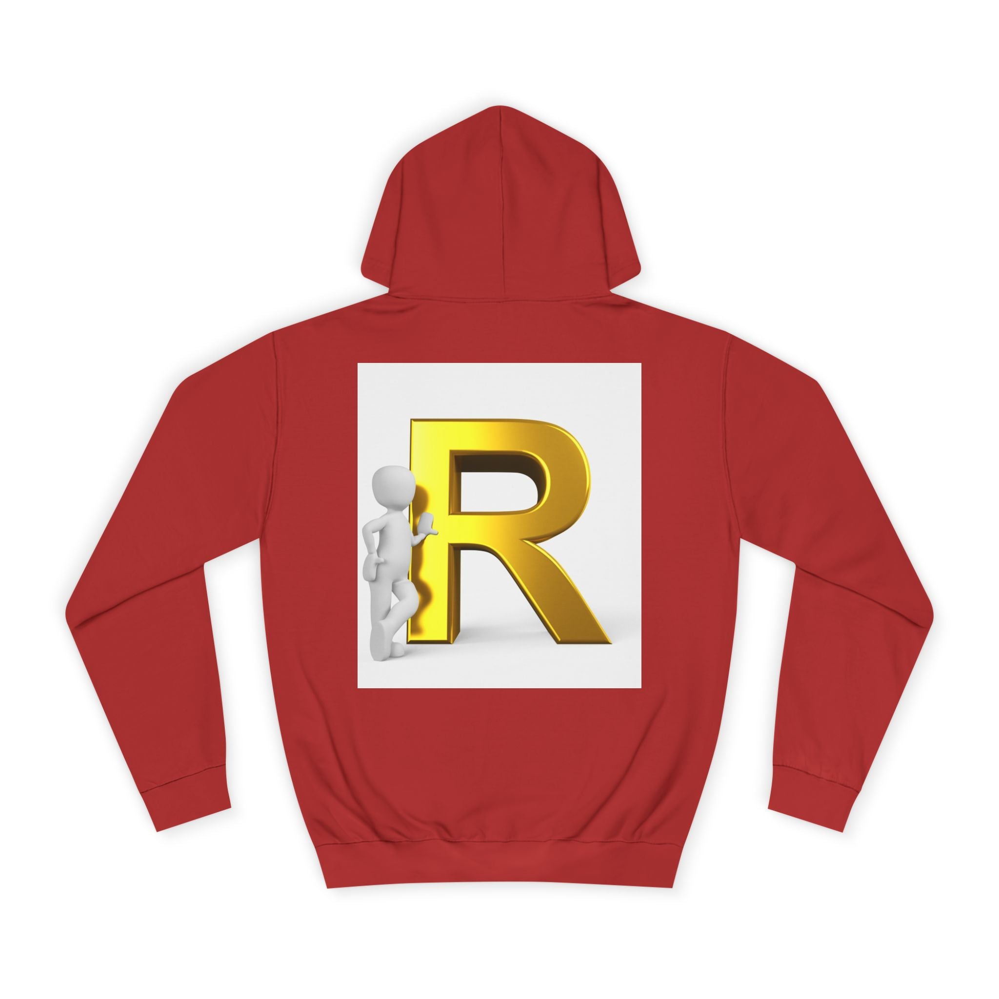 Gold Letter R Hoodie | 3D Character Leaning on R