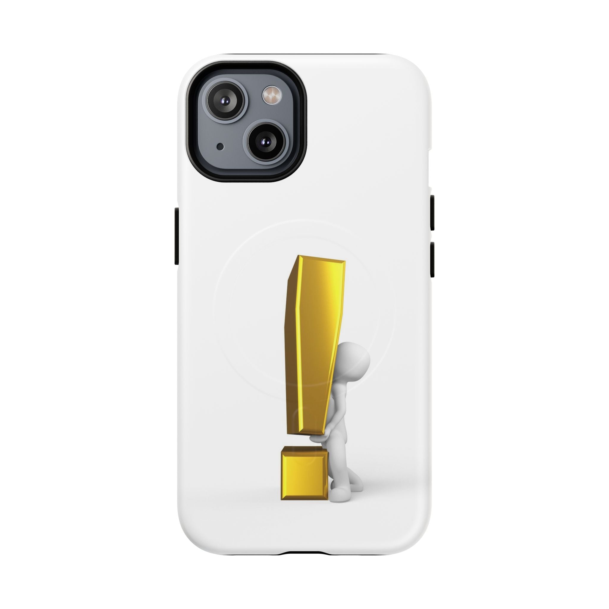 Coque de téléphone aimantée robuste Point d'exclamation doré