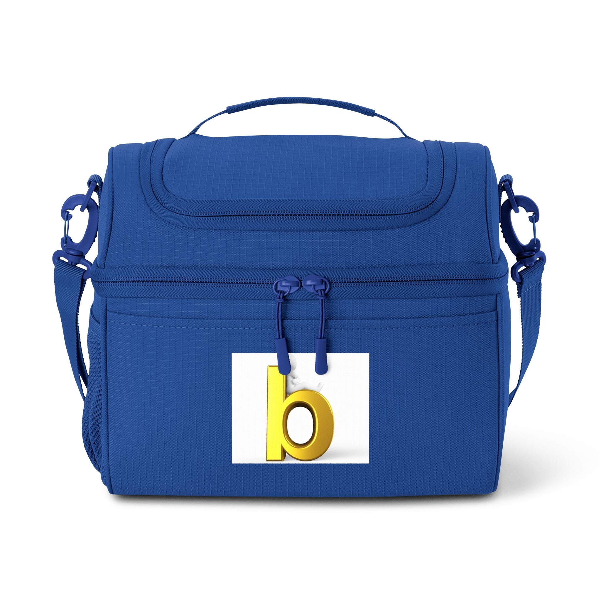 Yellow Letter B monogram Cooler Bag | Insulated lunch tote
