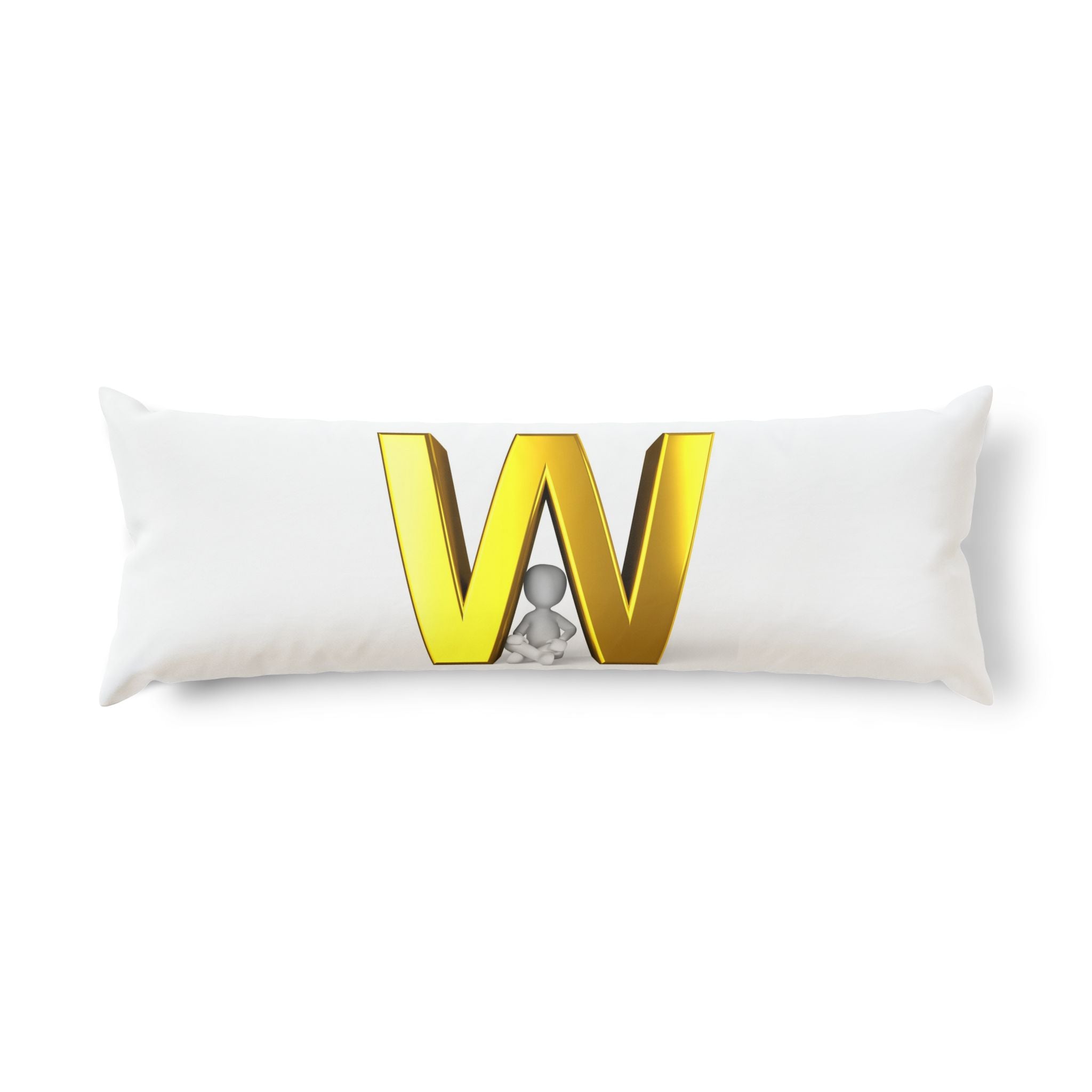 Oreiller corporel Gold 3D Letter W | Oreiller décoratif initial monogramme