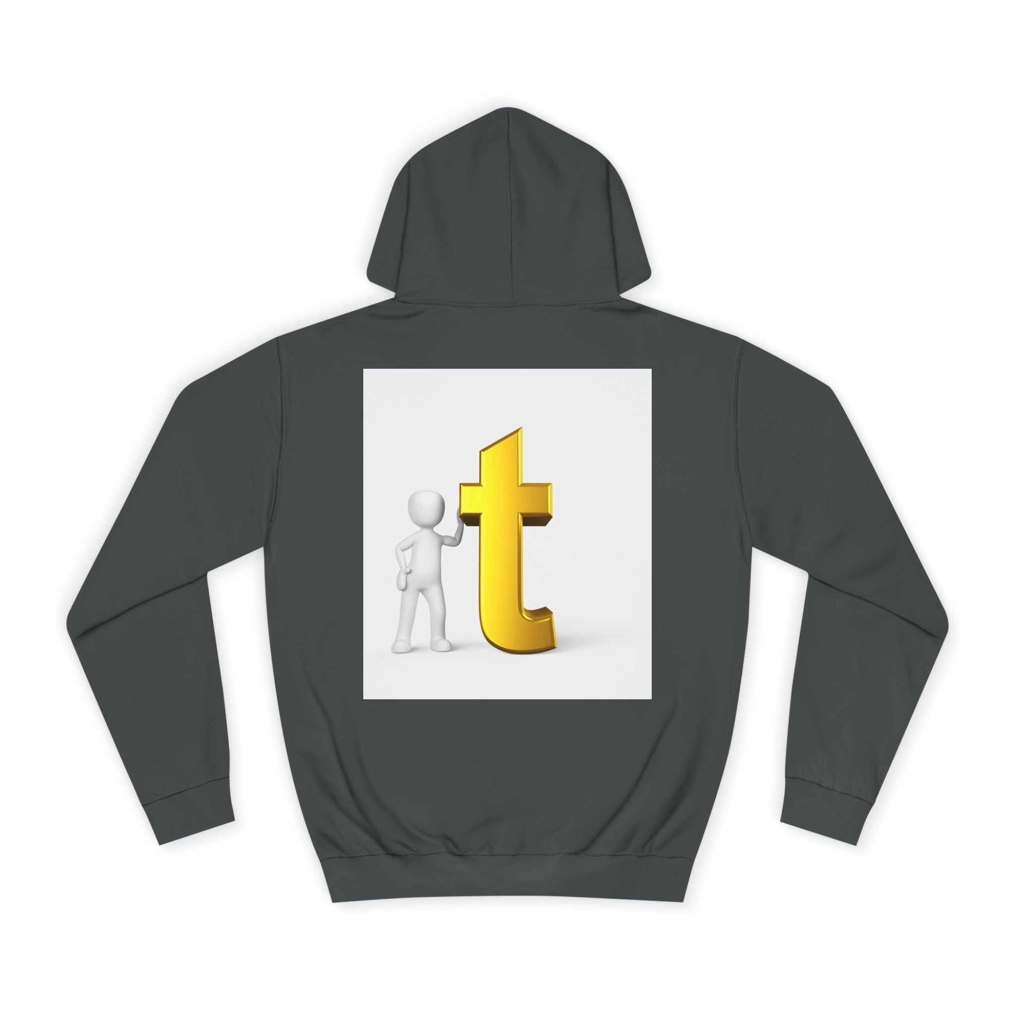 3D Gold Letter T Hoodie | Minimal Letterman Initial Sweatshirt