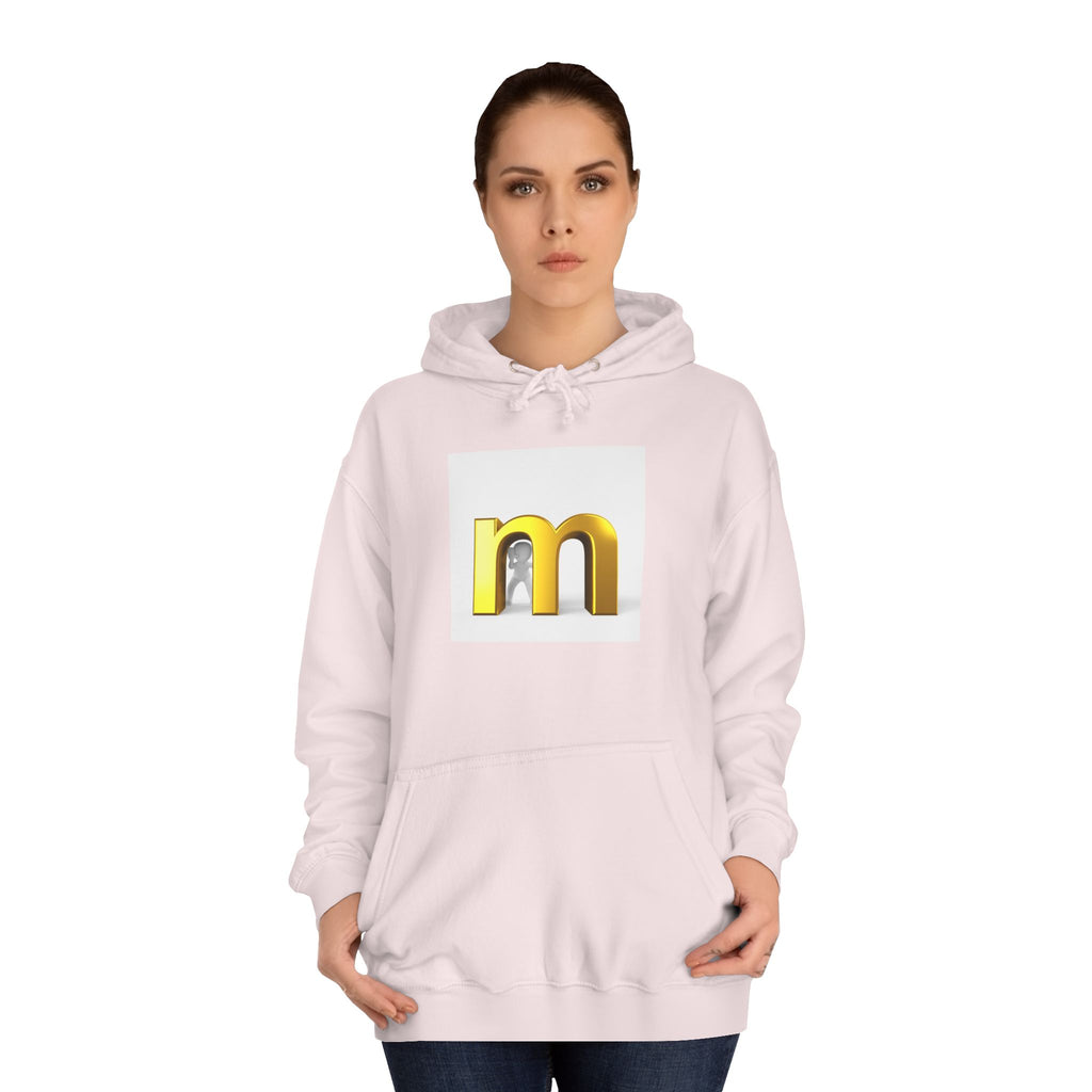 Gold 3D Letter M Hoodie | Minimal Initial Logo