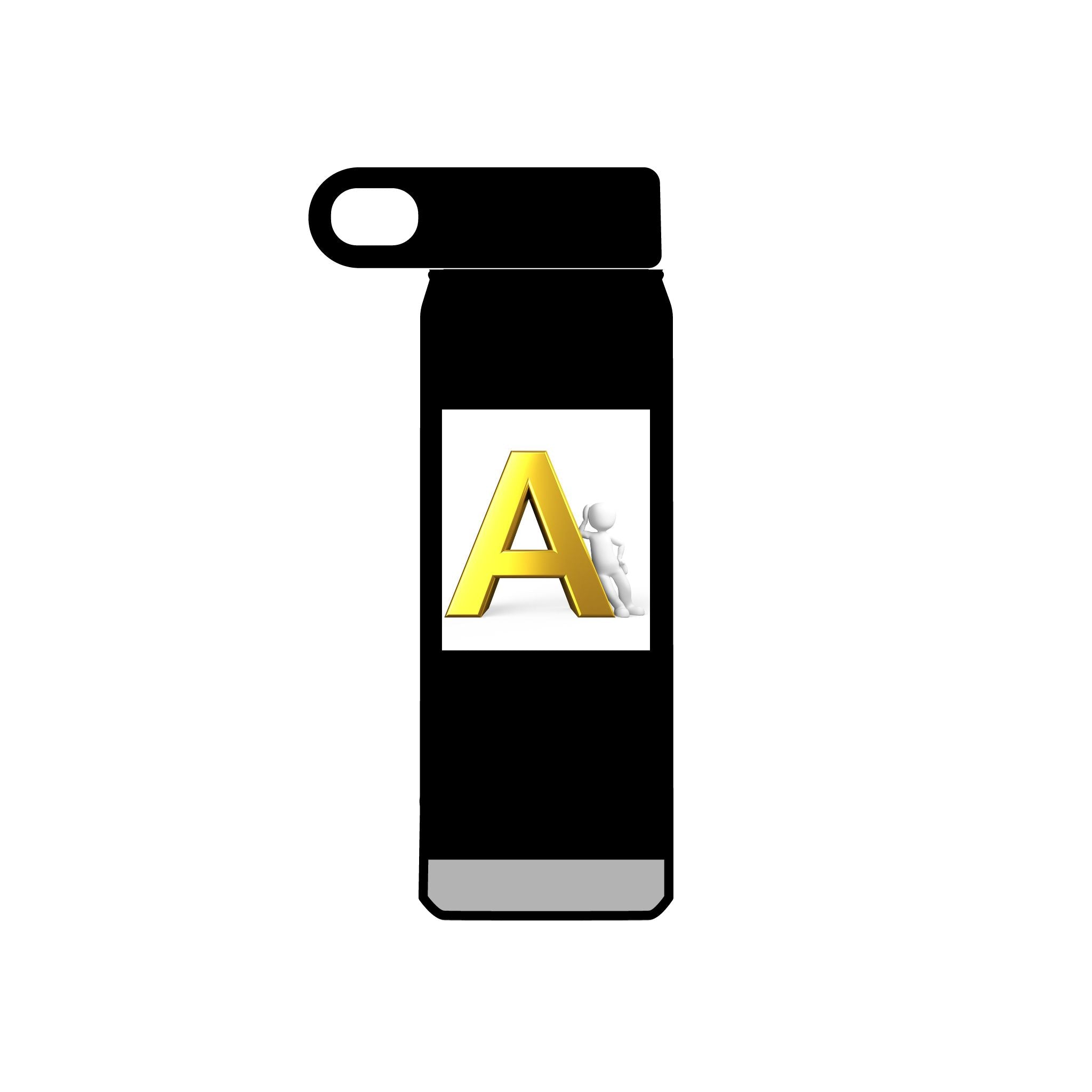 Bouteille d'eau Monogramme Lettre A Or | 590 ml