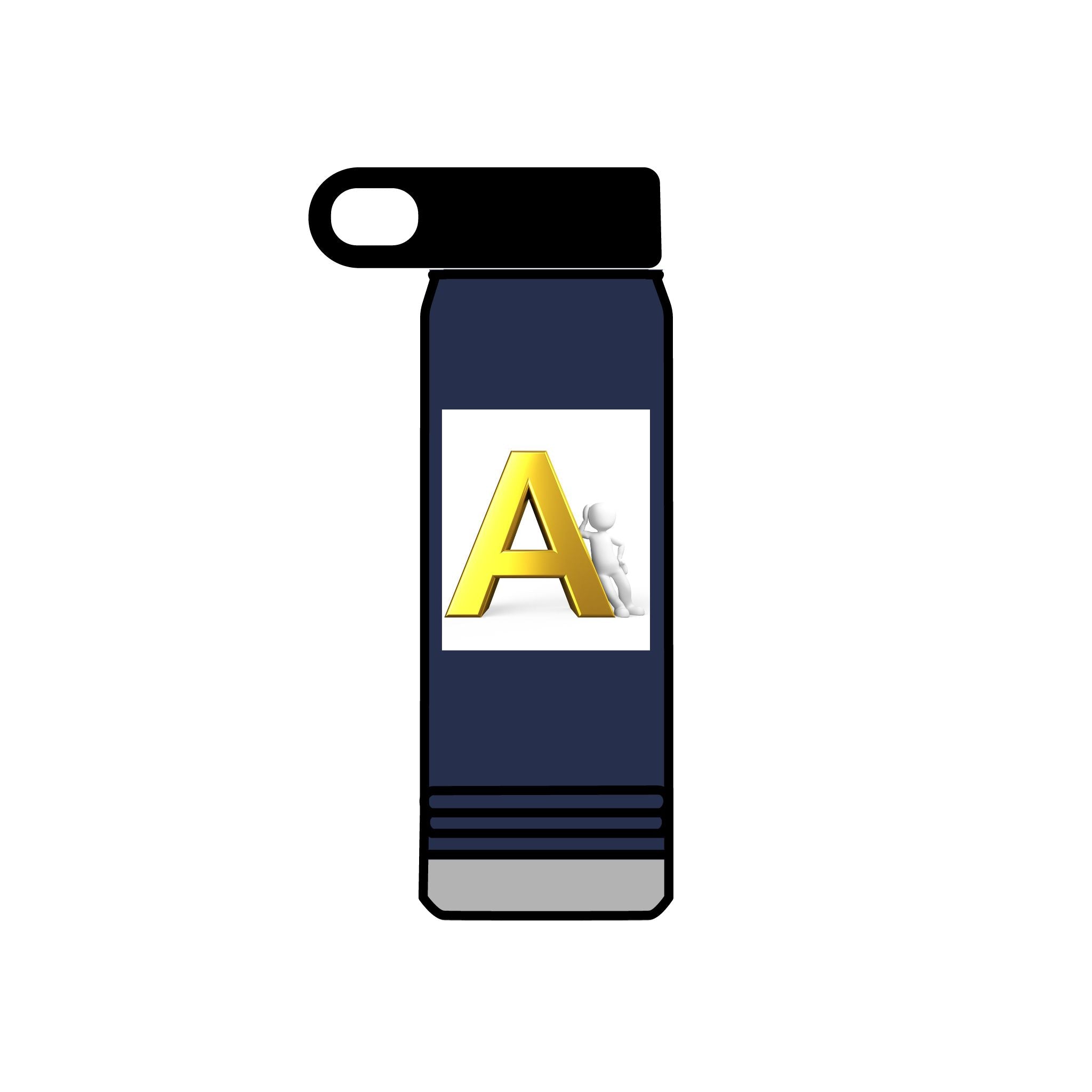 Bouteille d'eau Monogramme Lettre A Or | 590 ml