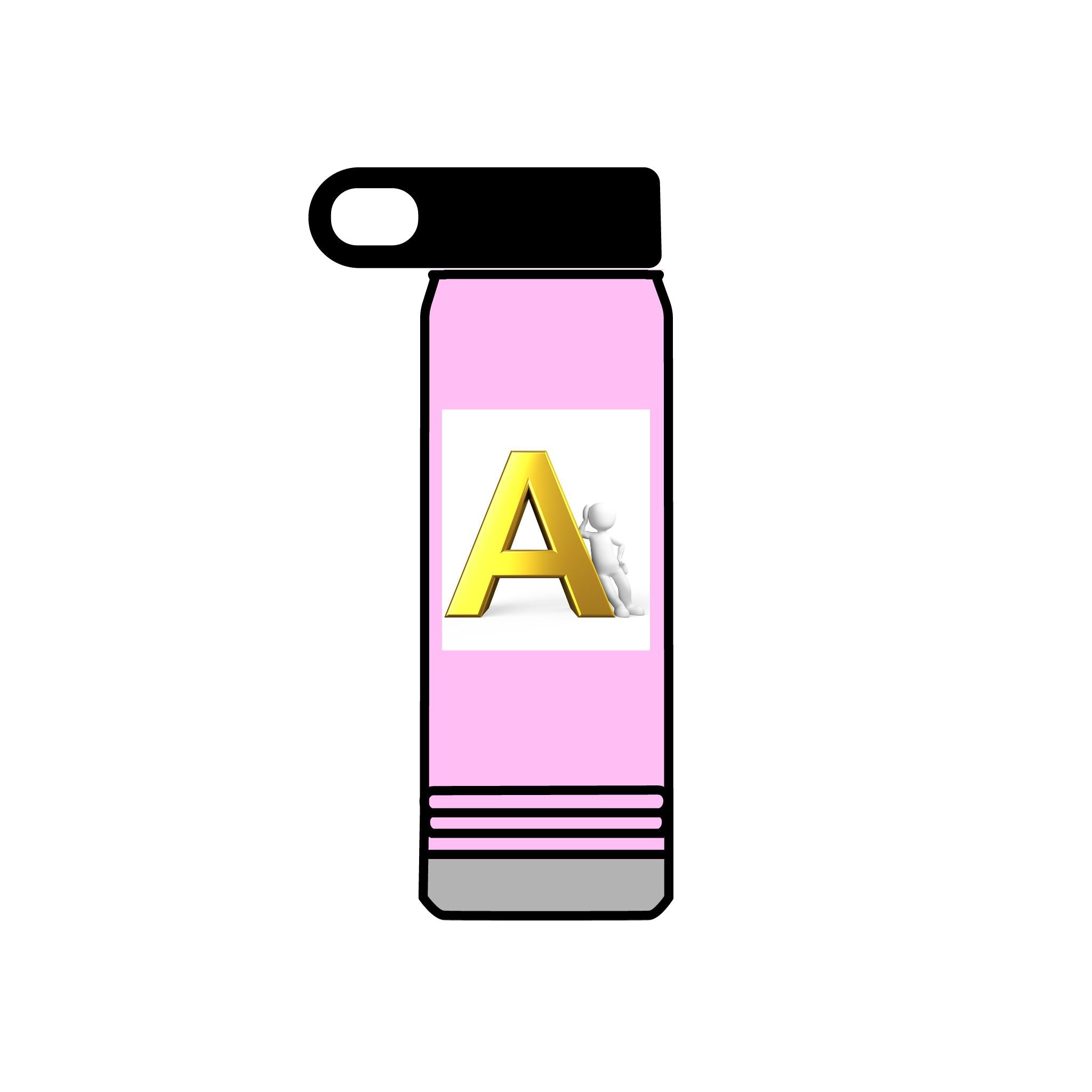 Bouteille d'eau Monogramme Lettre A Or | 590 ml