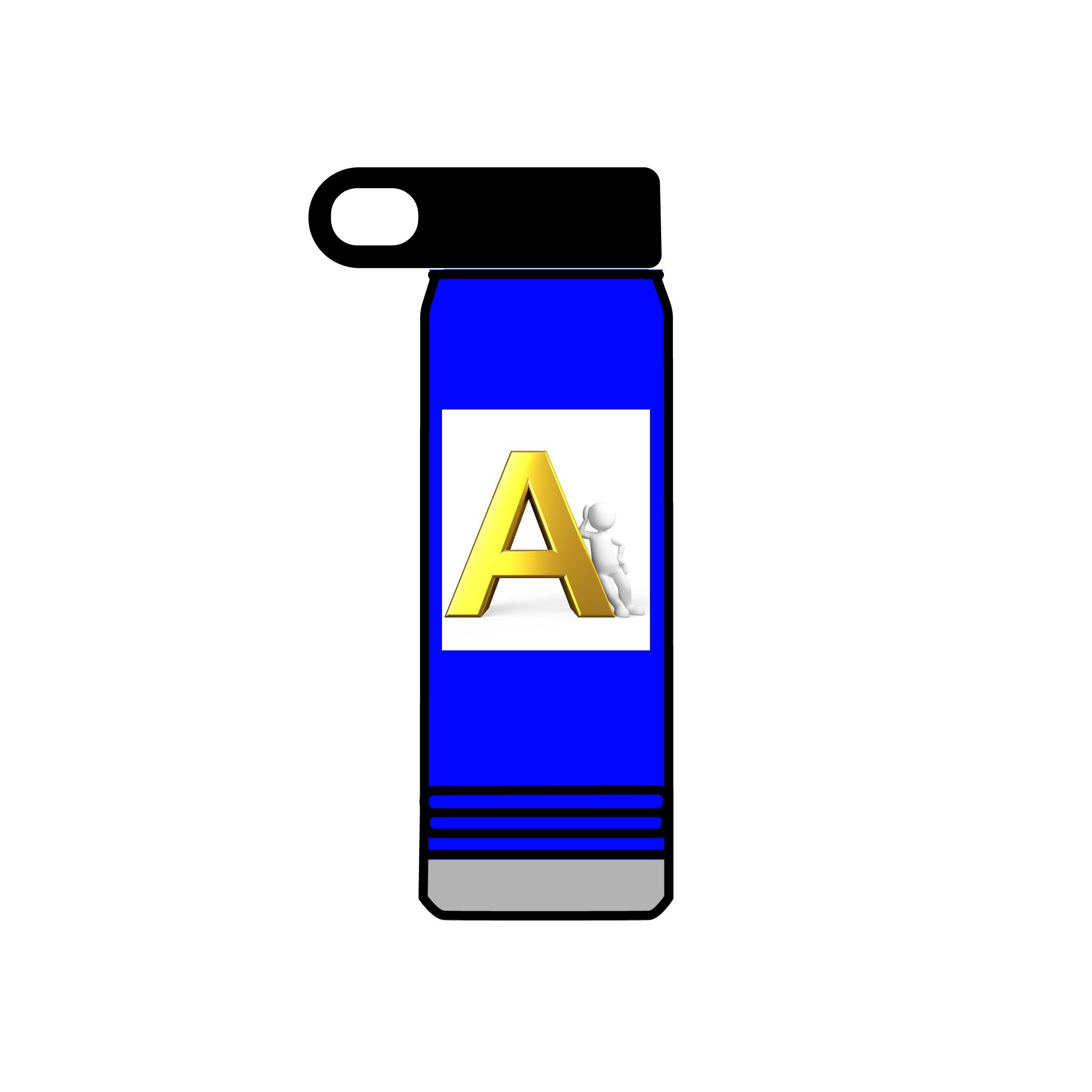 Bouteille d'eau Monogramme Lettre A Or | 590 ml