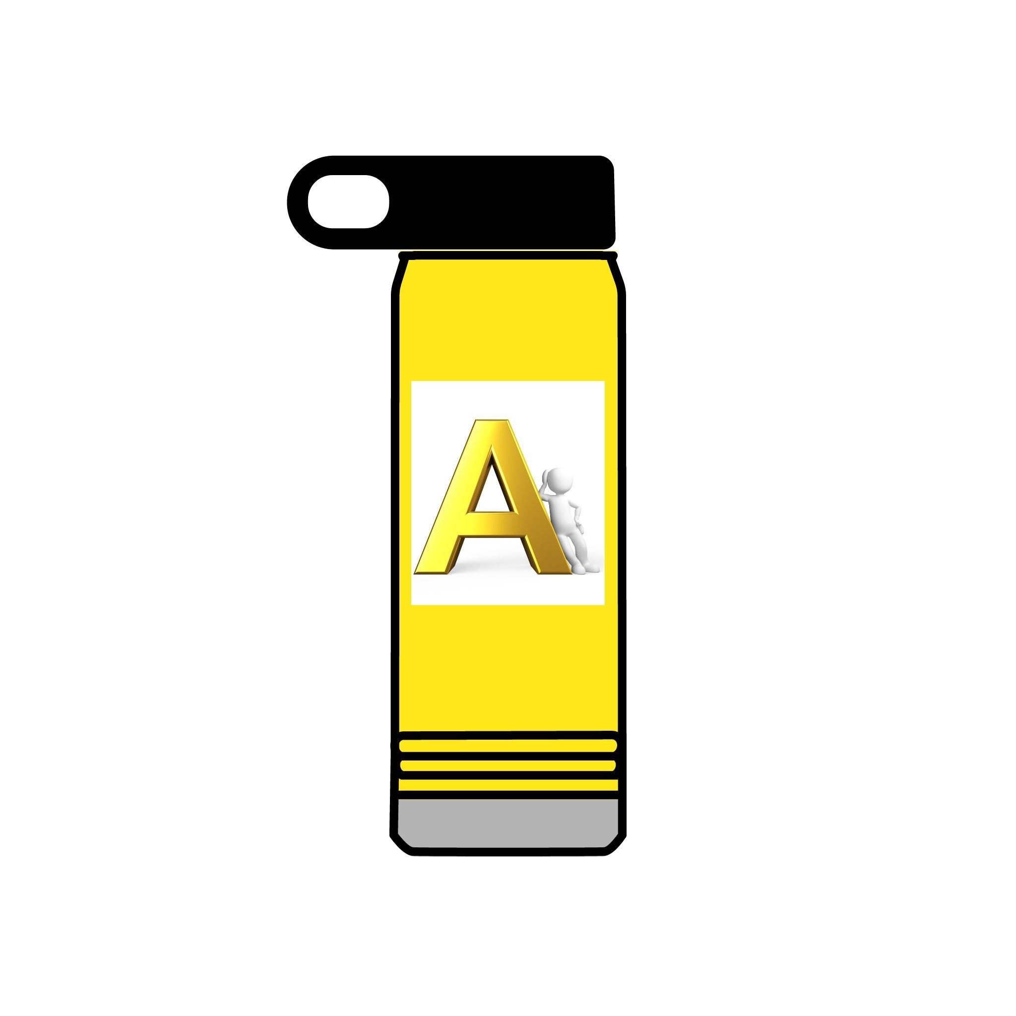 Bouteille d'eau Monogramme Lettre A Or | 590 ml