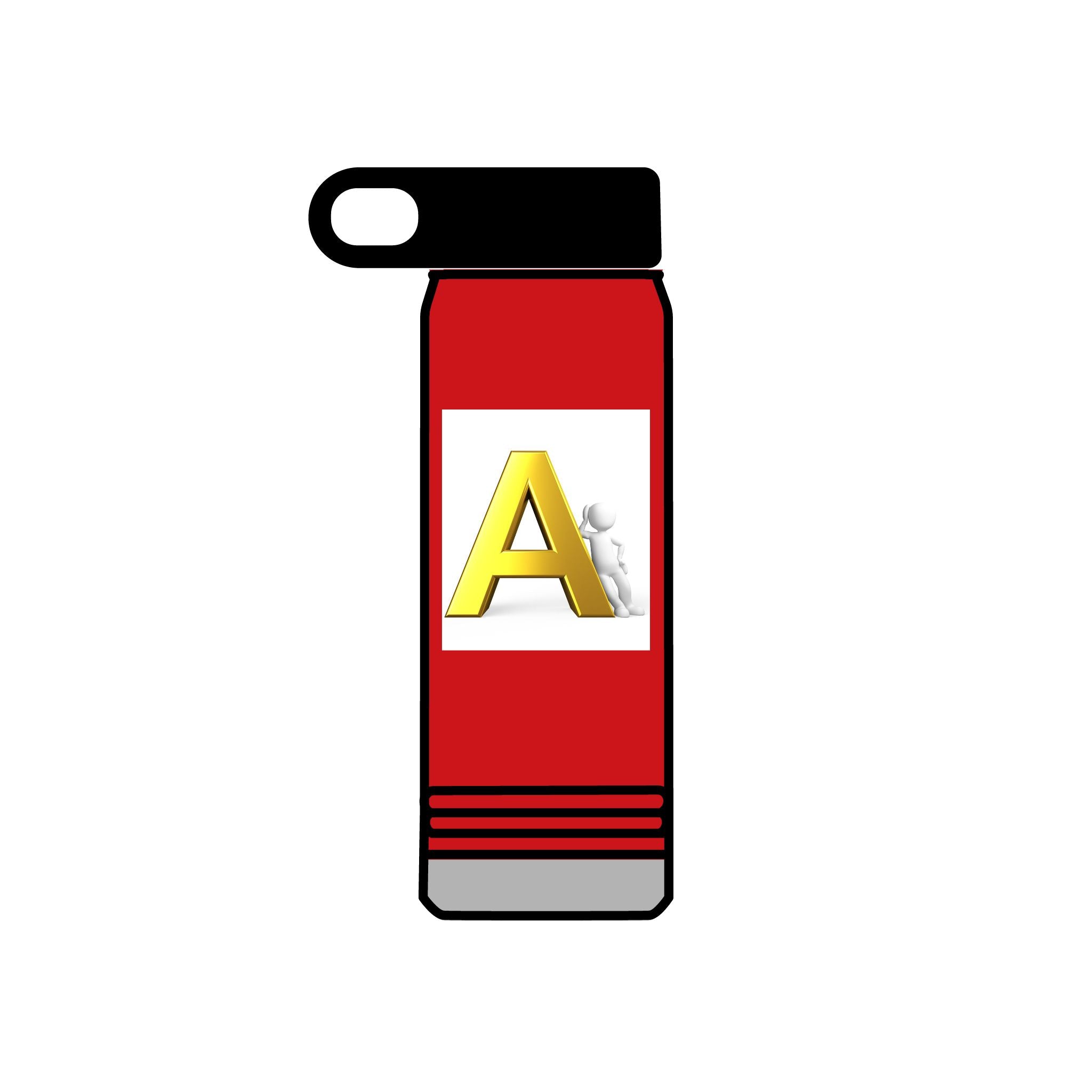 Bouteille d'eau Monogramme Lettre A Or | 590 ml