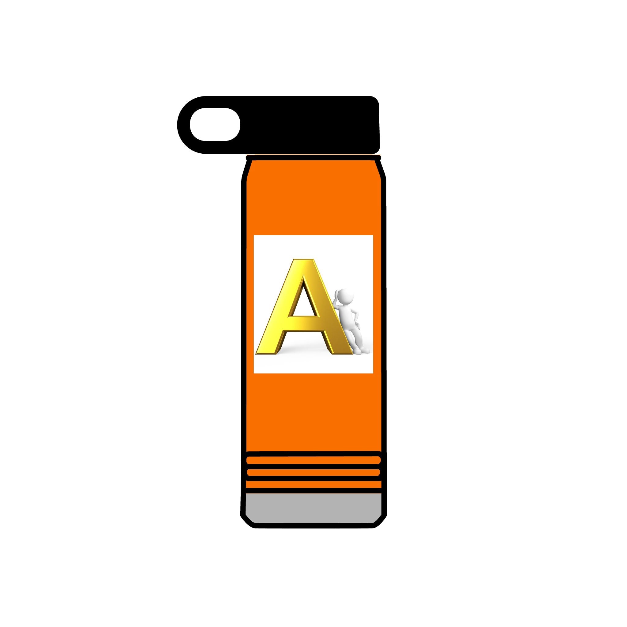 Bouteille d'eau Monogramme Lettre A Or | 590 ml