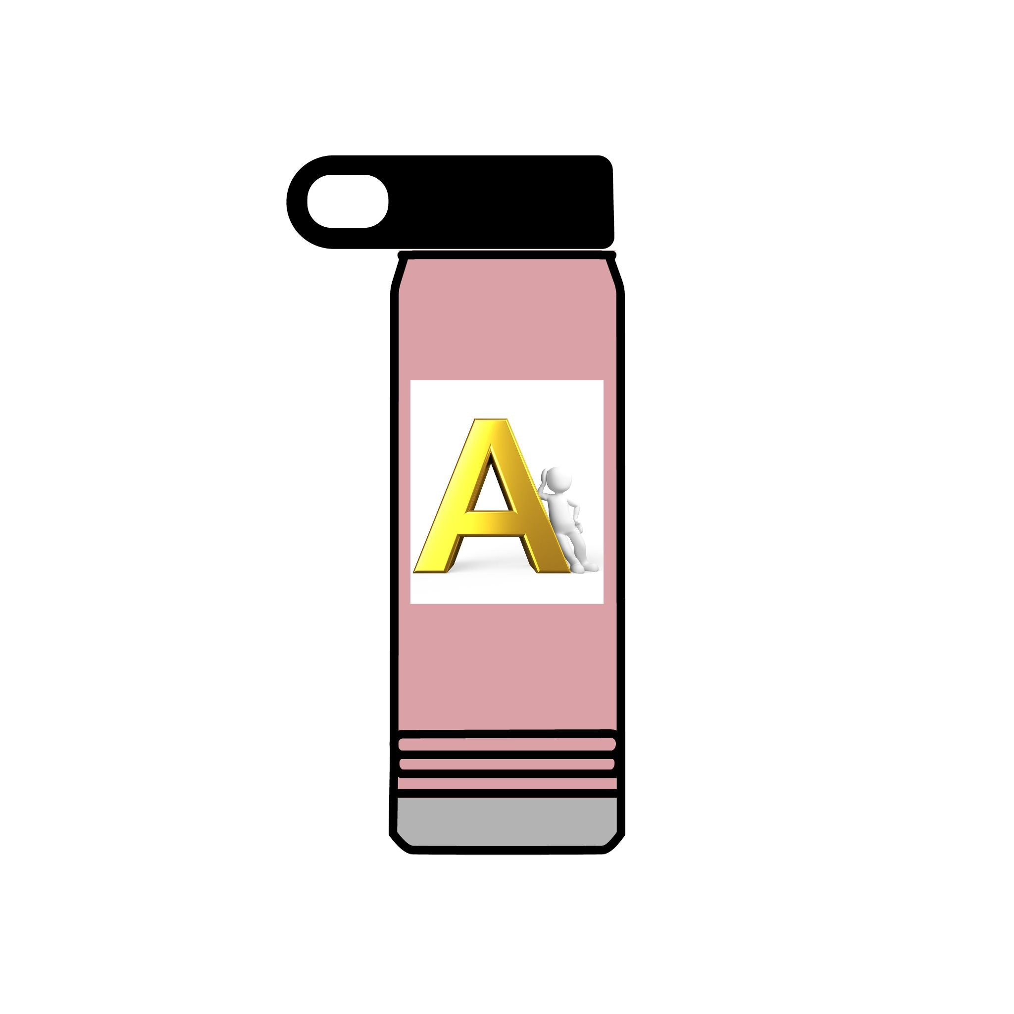 Bouteille d'eau Monogramme Lettre A Or | 590 ml