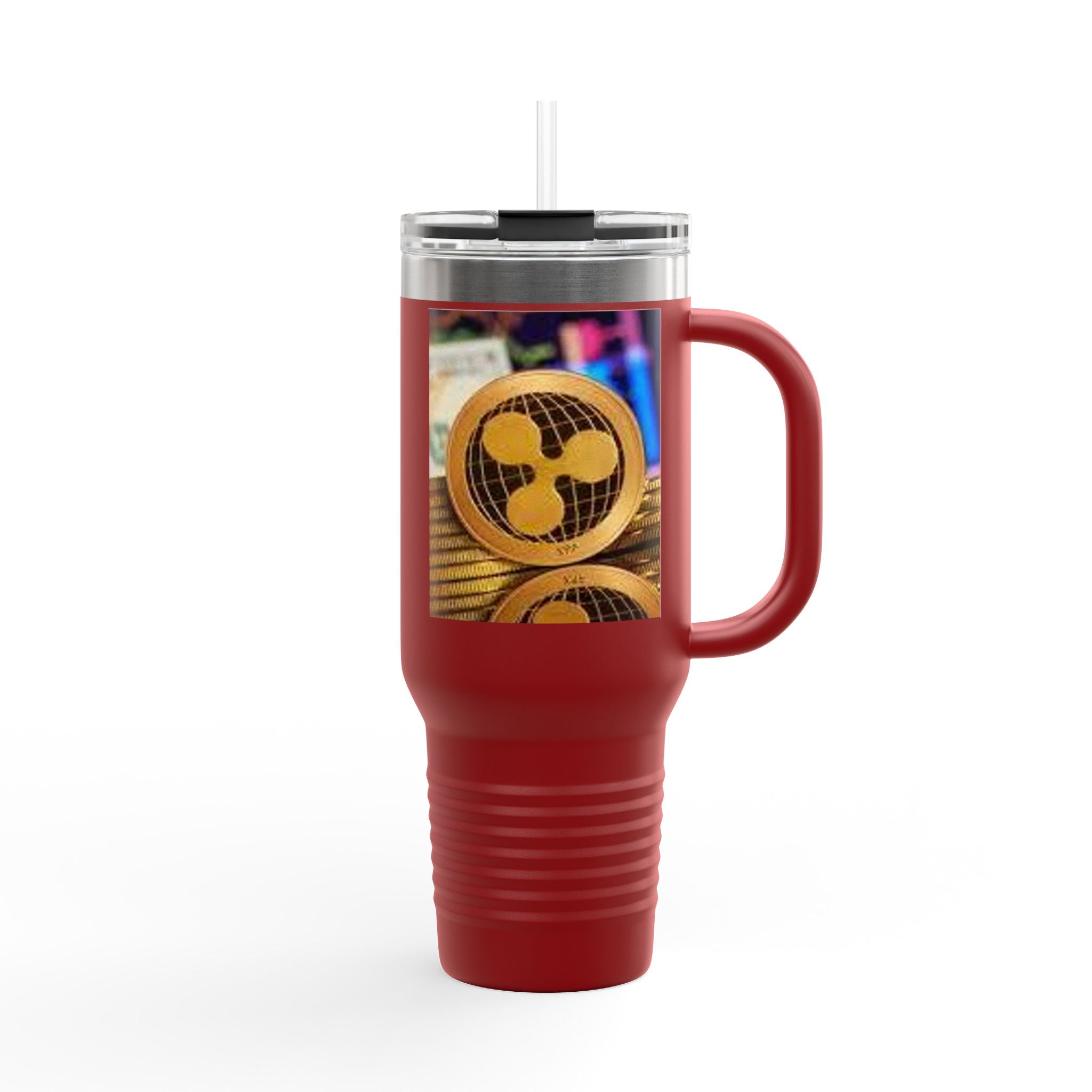 Ripple Crypto Coin Stack Insulated Travel Mug | 40oz