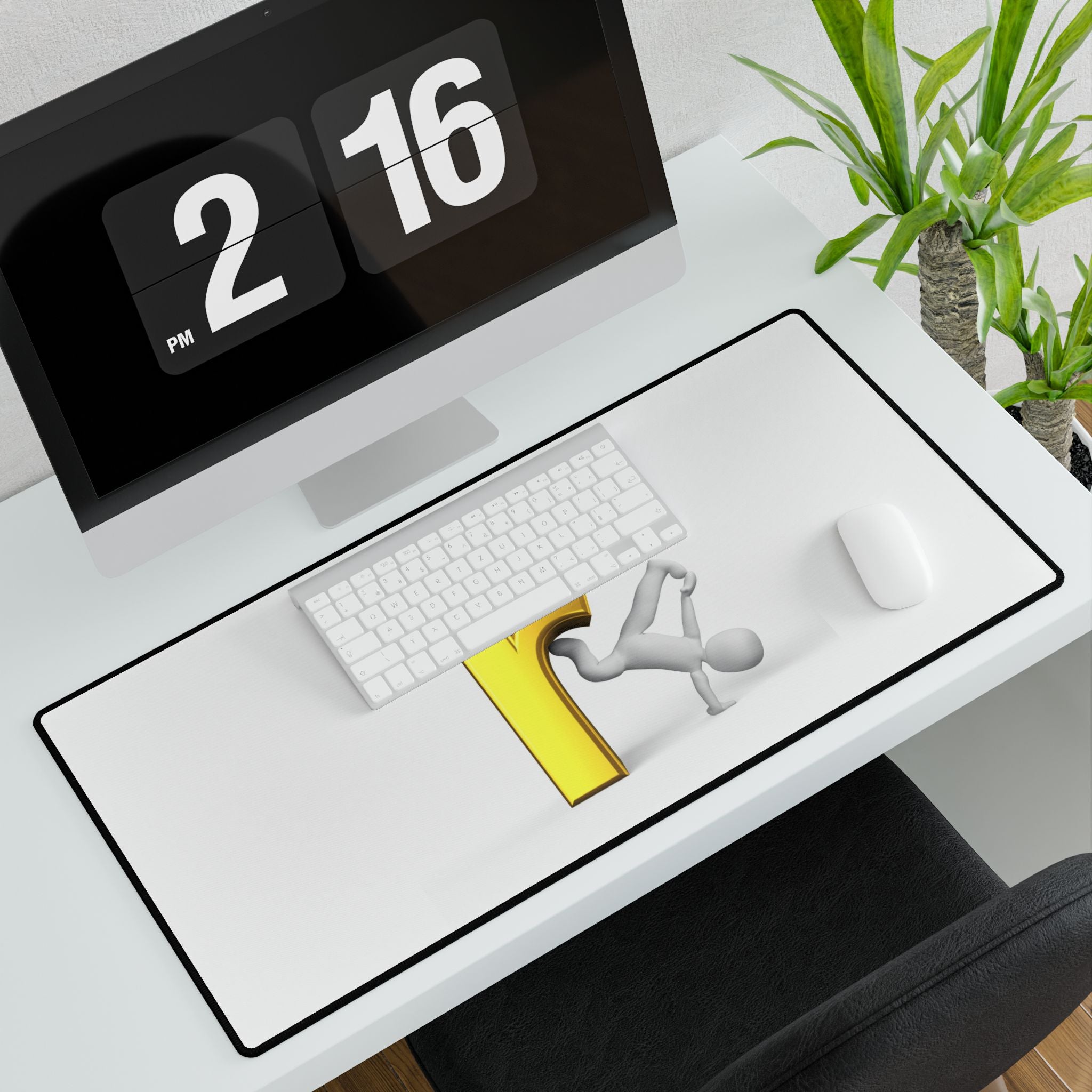 Gold Letter 'r' Breakdance Logo Desk Mat | Typography Mousepad