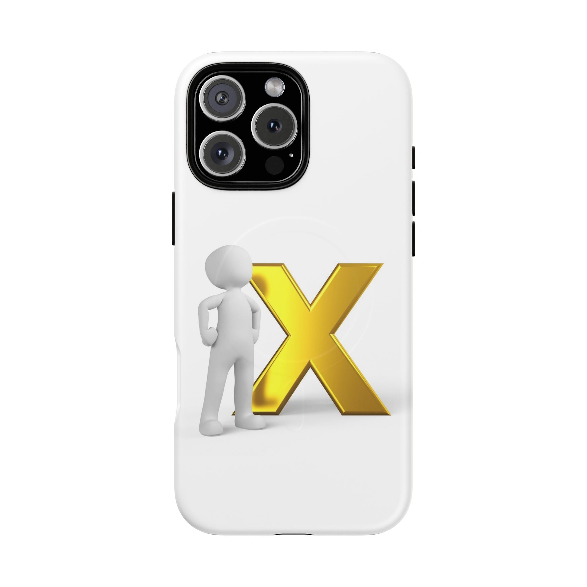 Coque iPhone Or X avec figurine 3D | Coque magnétique robuste