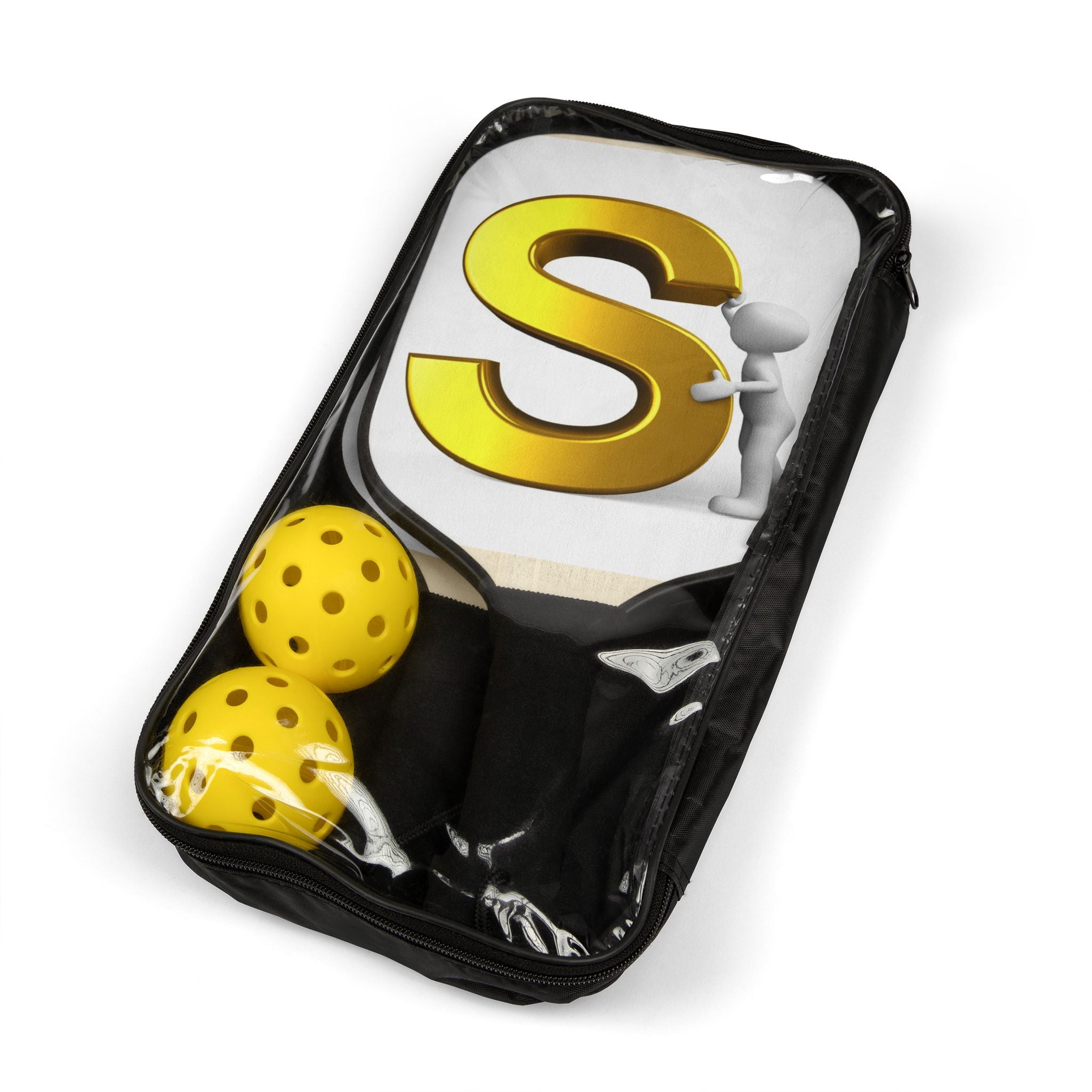 Gold Letter S Pickleball Paddle