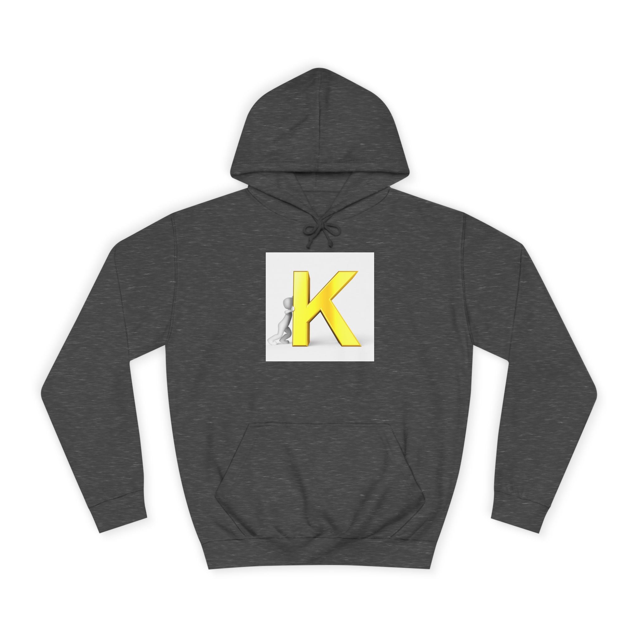 Yellow 3D Letter K hoodie | Initial Monogram, Alphabet Graphic