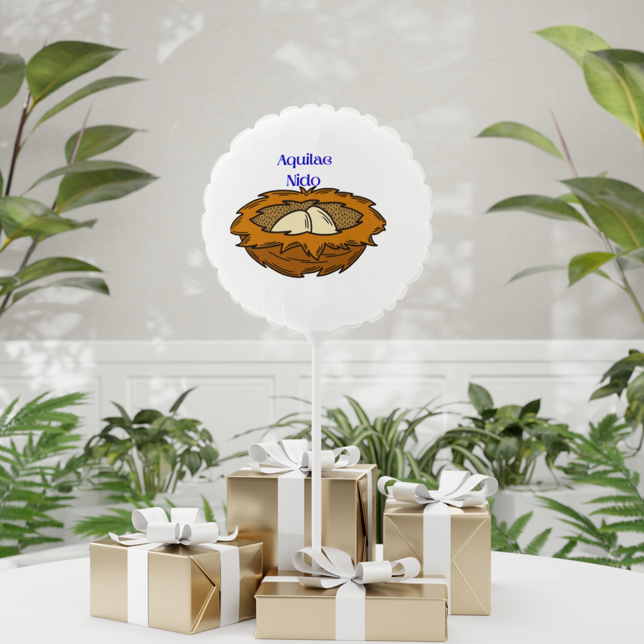Bird Nest Illustration Balloon | 11" Round or Heart Balloon
