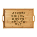 Engraved Alphabet Bamboo Serving Tray | ABC Wooden Breakfast Tray