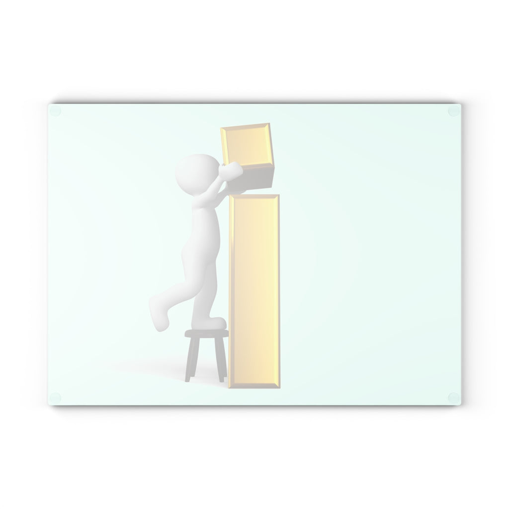 3D Character Stacking Gold Letter I Glass Cutting Board | Alphabet Kitchen Decor
