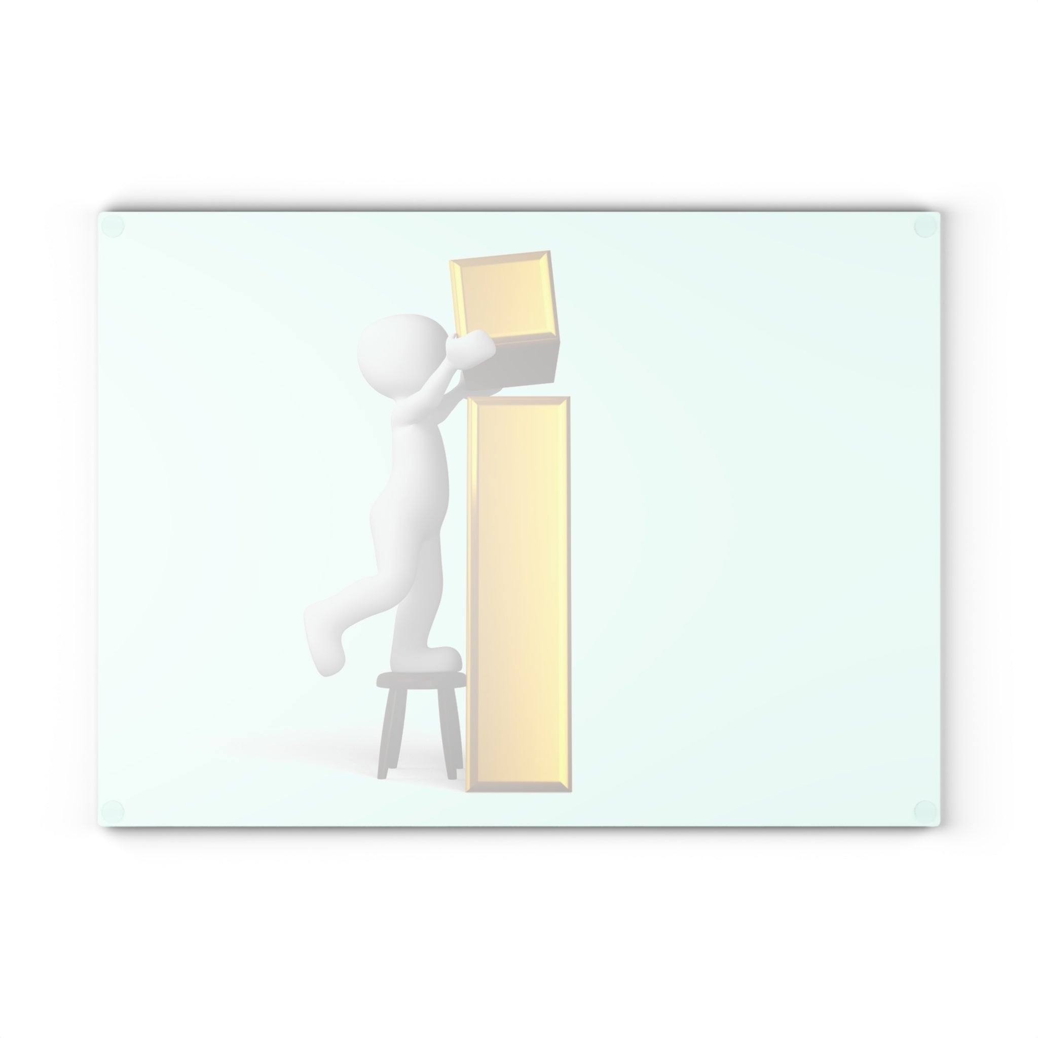 3D Character Stacking Gold Letter I Glass Cutting Board | Alphabet Kitchen Decor