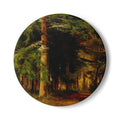 Forest Path Painting Ceramic Coaster | Woodland Trees Nature Scene