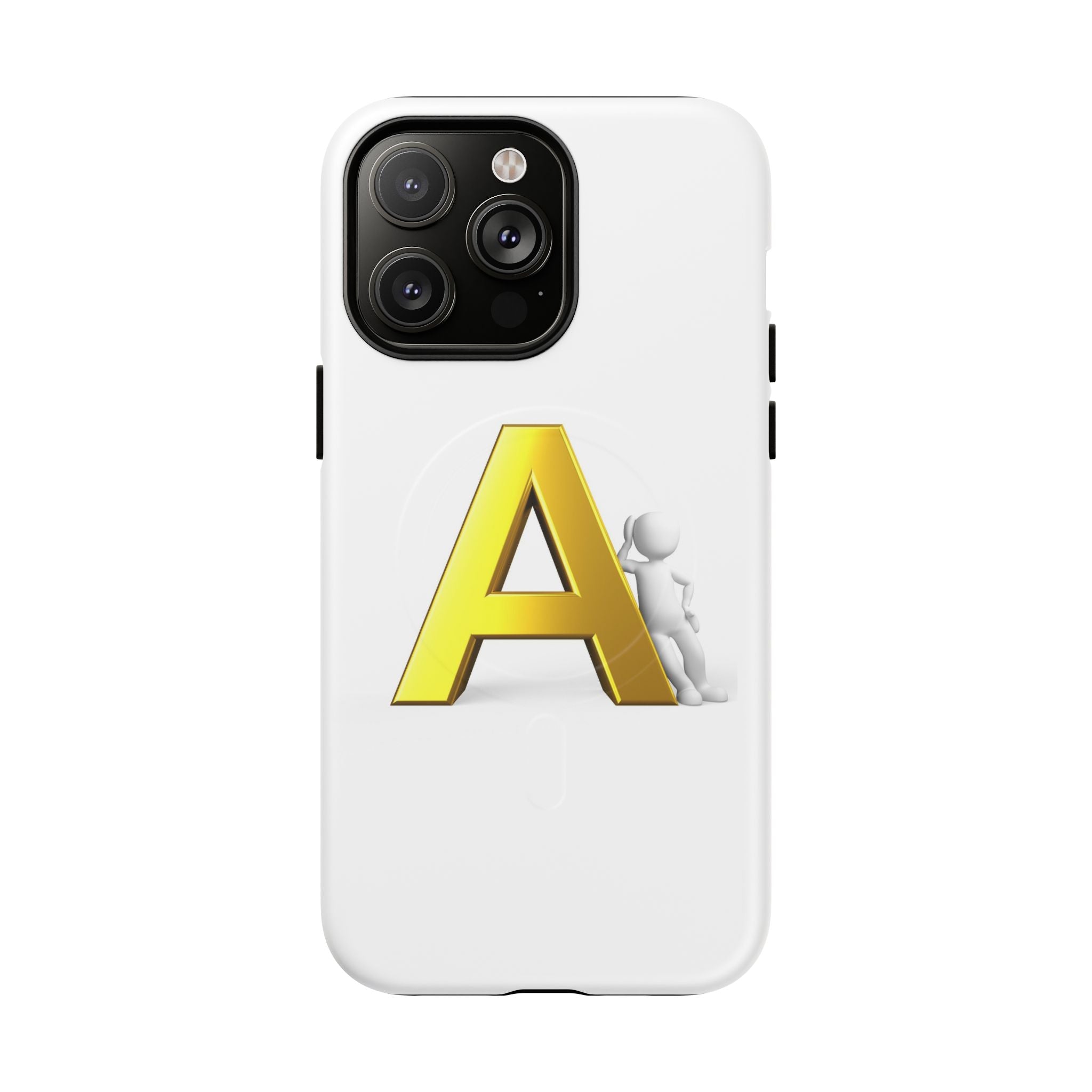Coque de Téléphone Lettre A Dorée | Coque Magnétique Robuste, Monogramme Initial