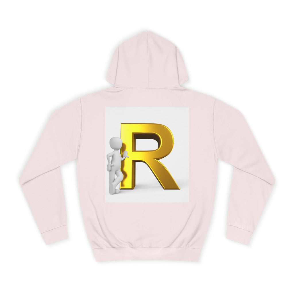 Gold Letter R Hoodie | 3D Character Leaning on R