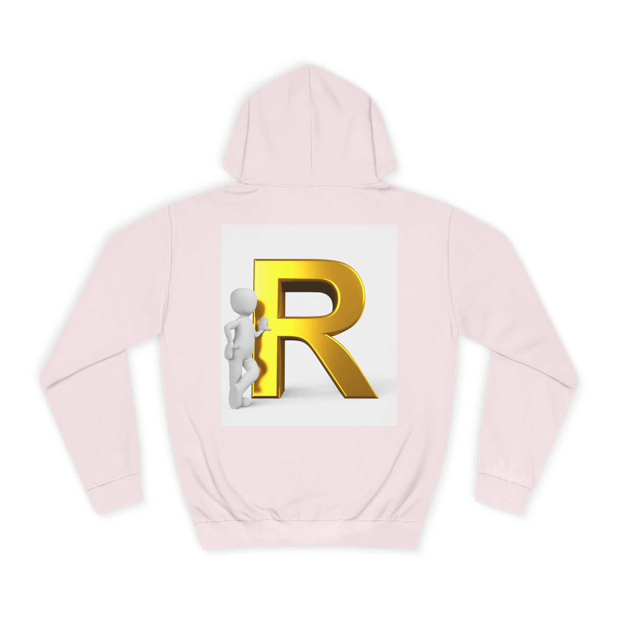 Gold Letter R Hoodie | 3D Character Leaning on R