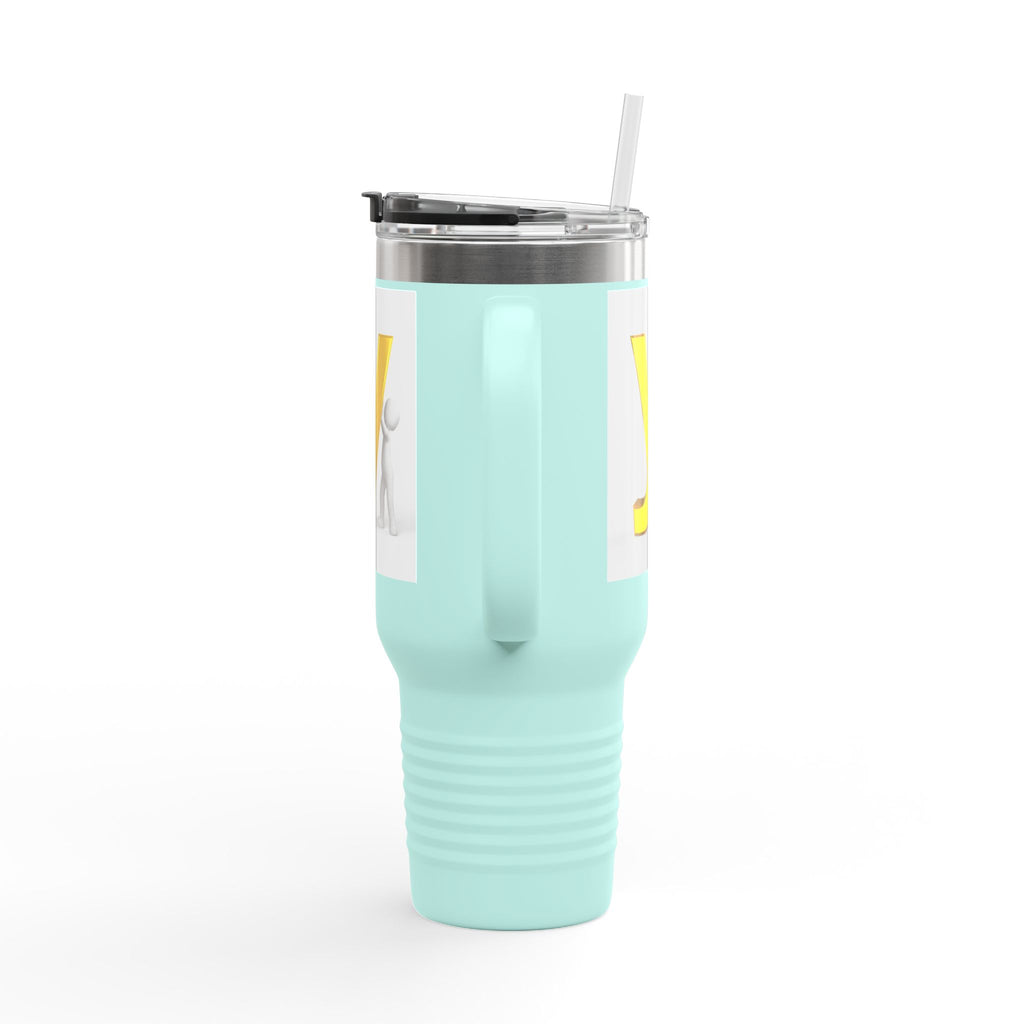 Yellow Letter Y Monogram Travel Mug | 40oz Insulated Tumbler