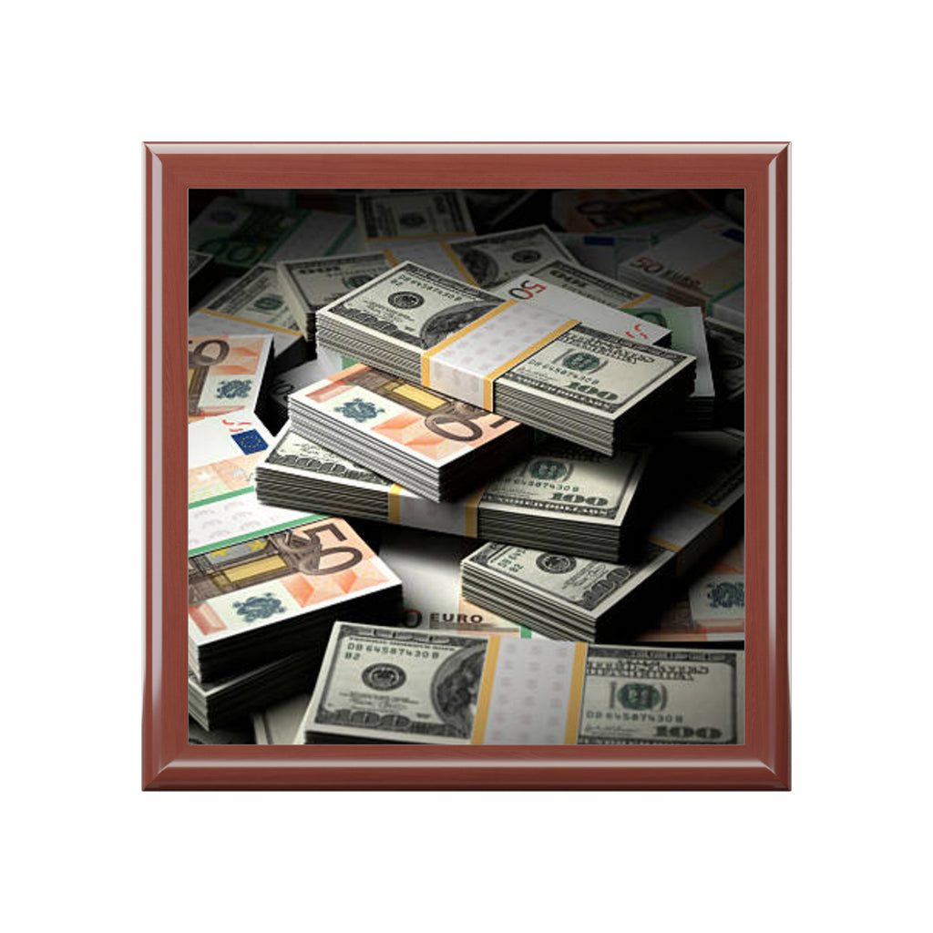 Stacks of Money Jewelry Box | Cash Pattern Keepsake Box