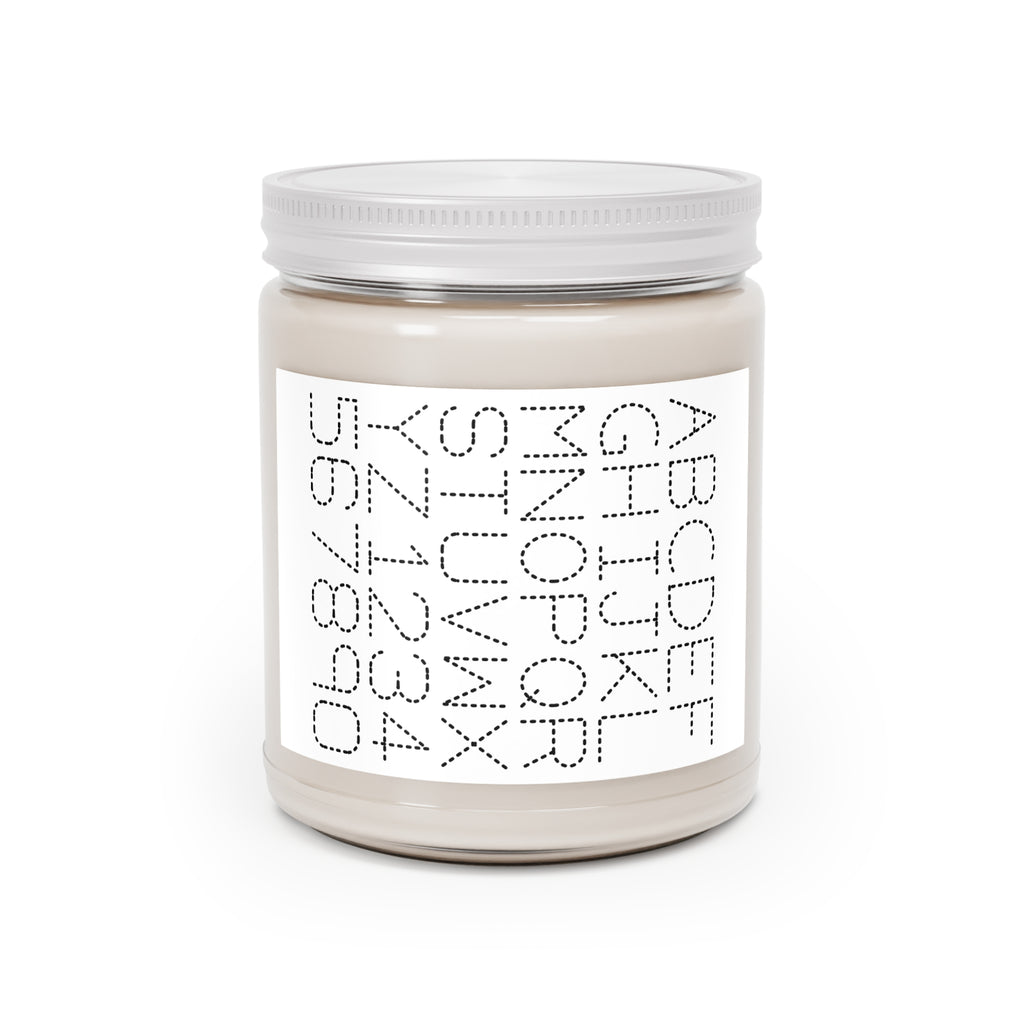 Alphabet Dotted Pattern Candle | Soy Jar Candle 9oz with White Lid