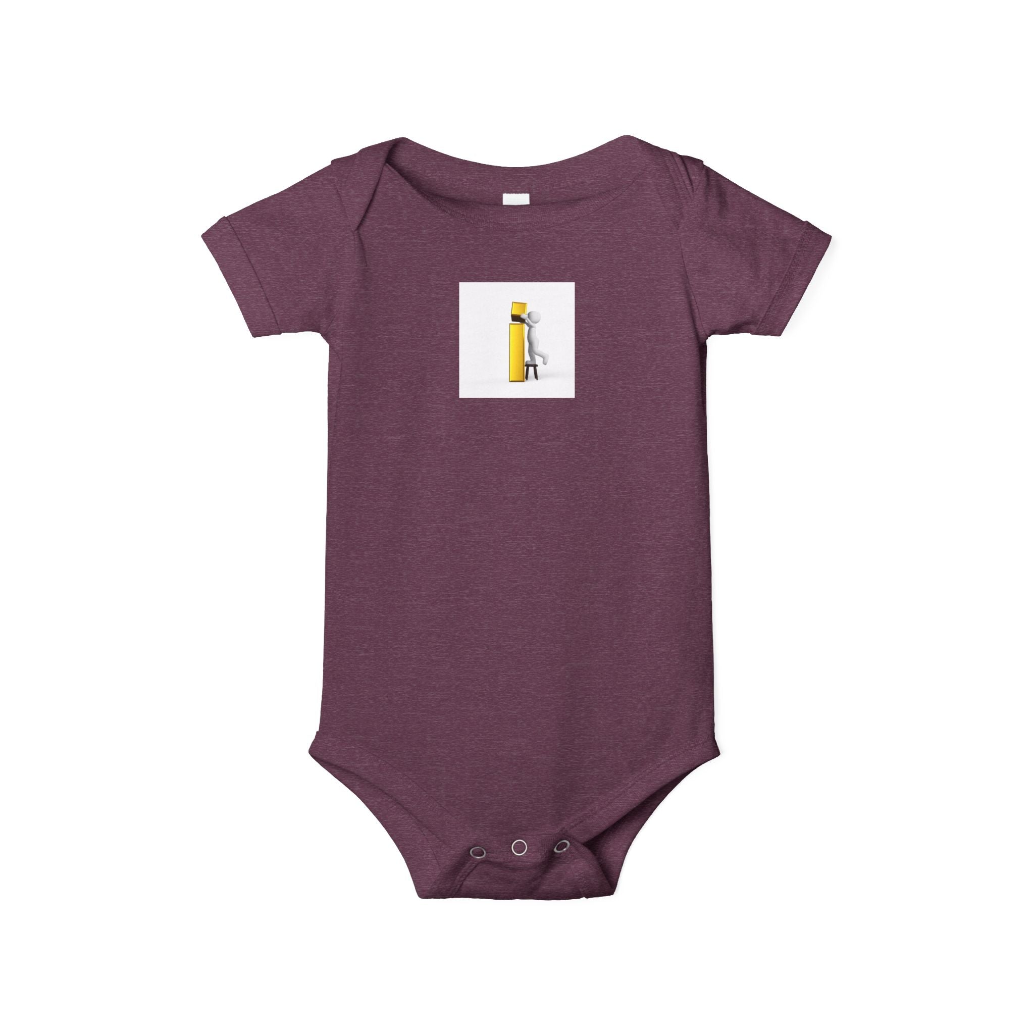 Grenouillère Bébé Jaune Lettre i avec Petite Figurine de Construction | Body Bébé