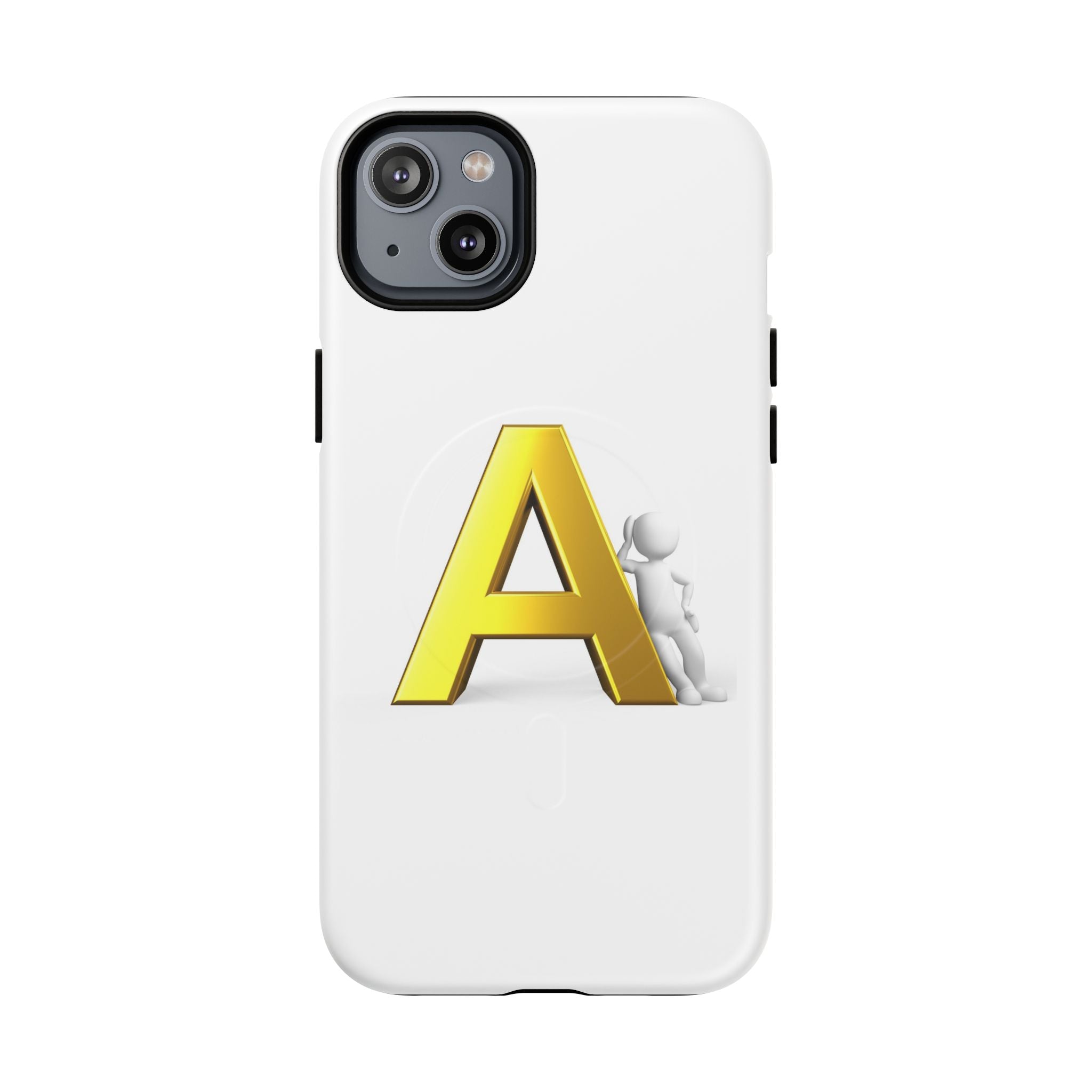 Coque de Téléphone Lettre A Dorée | Coque Magnétique Robuste, Monogramme Initial