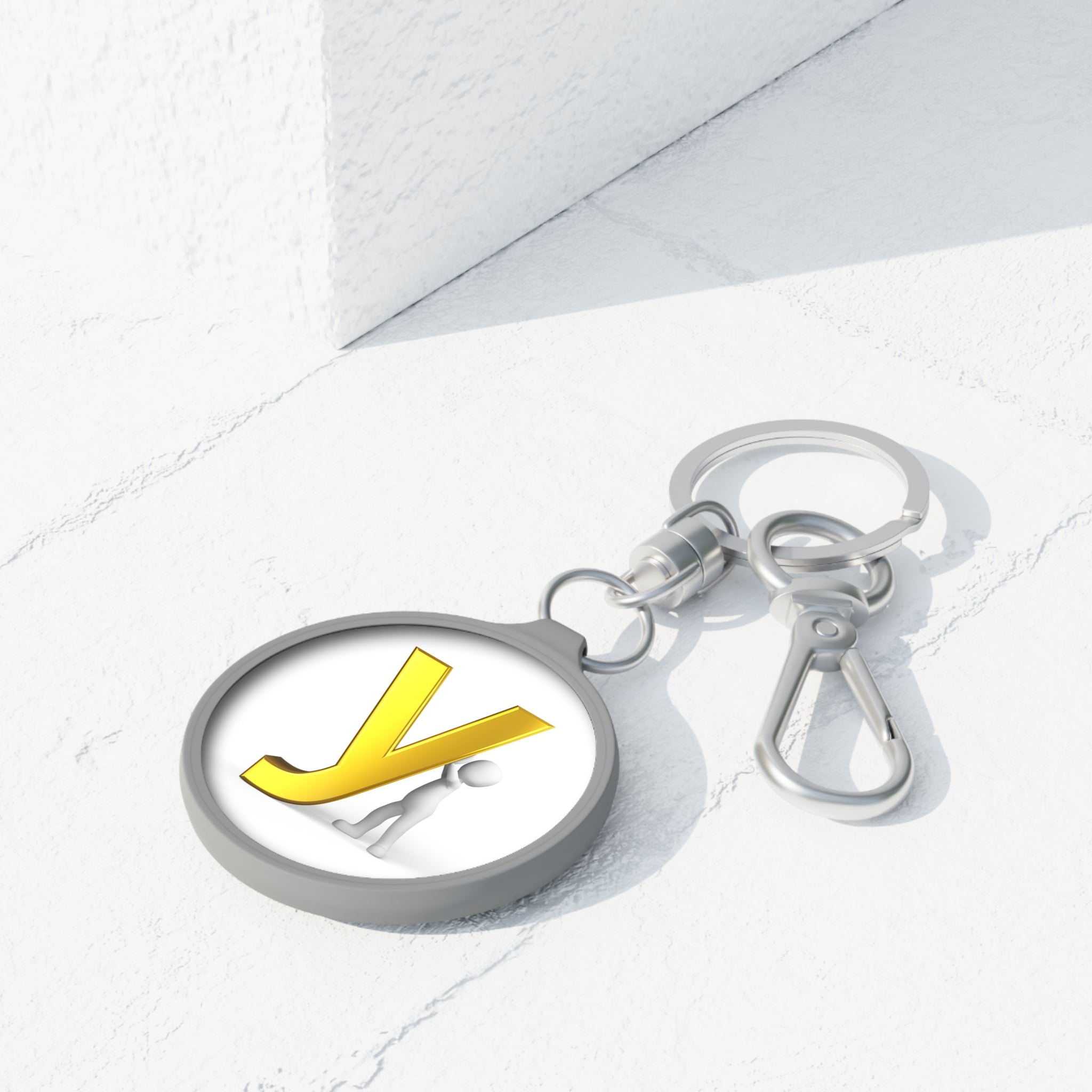 Yellow Letter Y Monogram Keyring