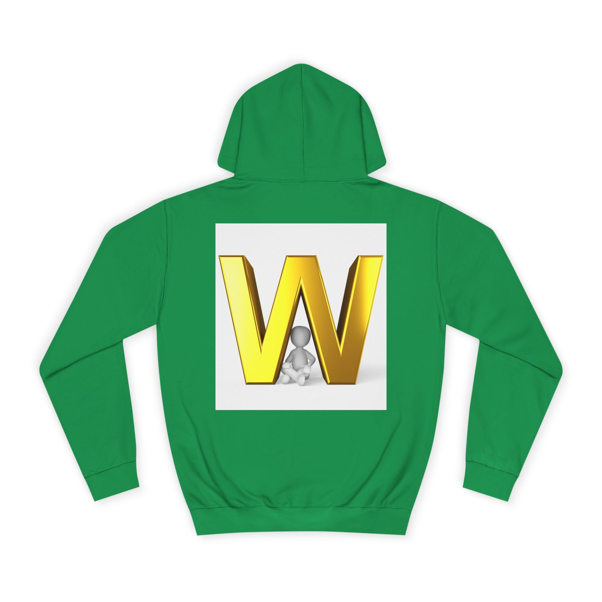 Gold 3D Letter W Hoodie | Monogram Initial Sweatshirt
