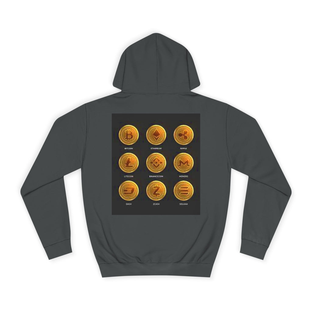 Crypto Coin Icons Hoodie | Bitcoin Ethereum Litecoin Ripple Doge Zcash Monero