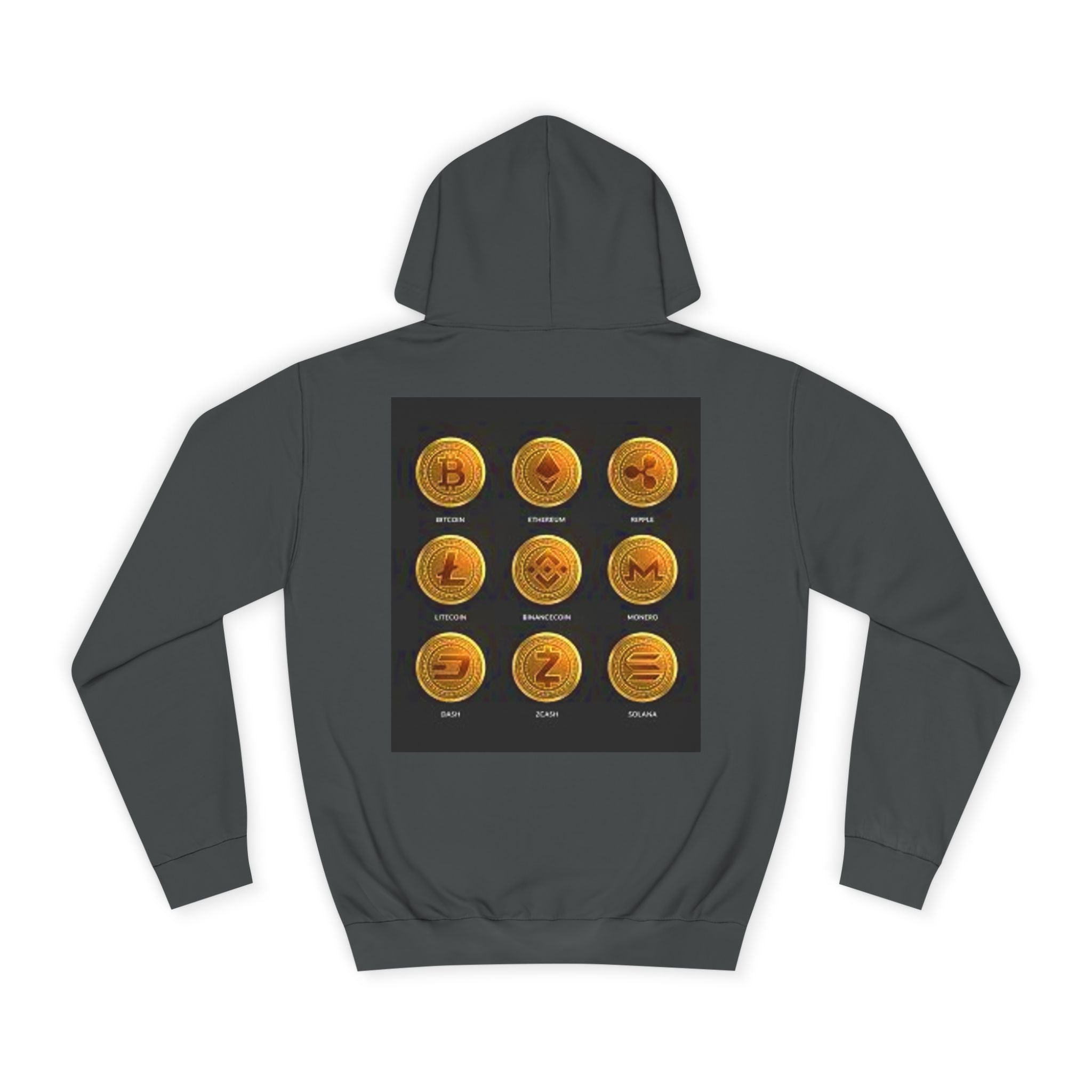 Crypto Coin Icons Hoodie | Bitcoin Ethereum Litecoin Ripple Doge Zcash Monero