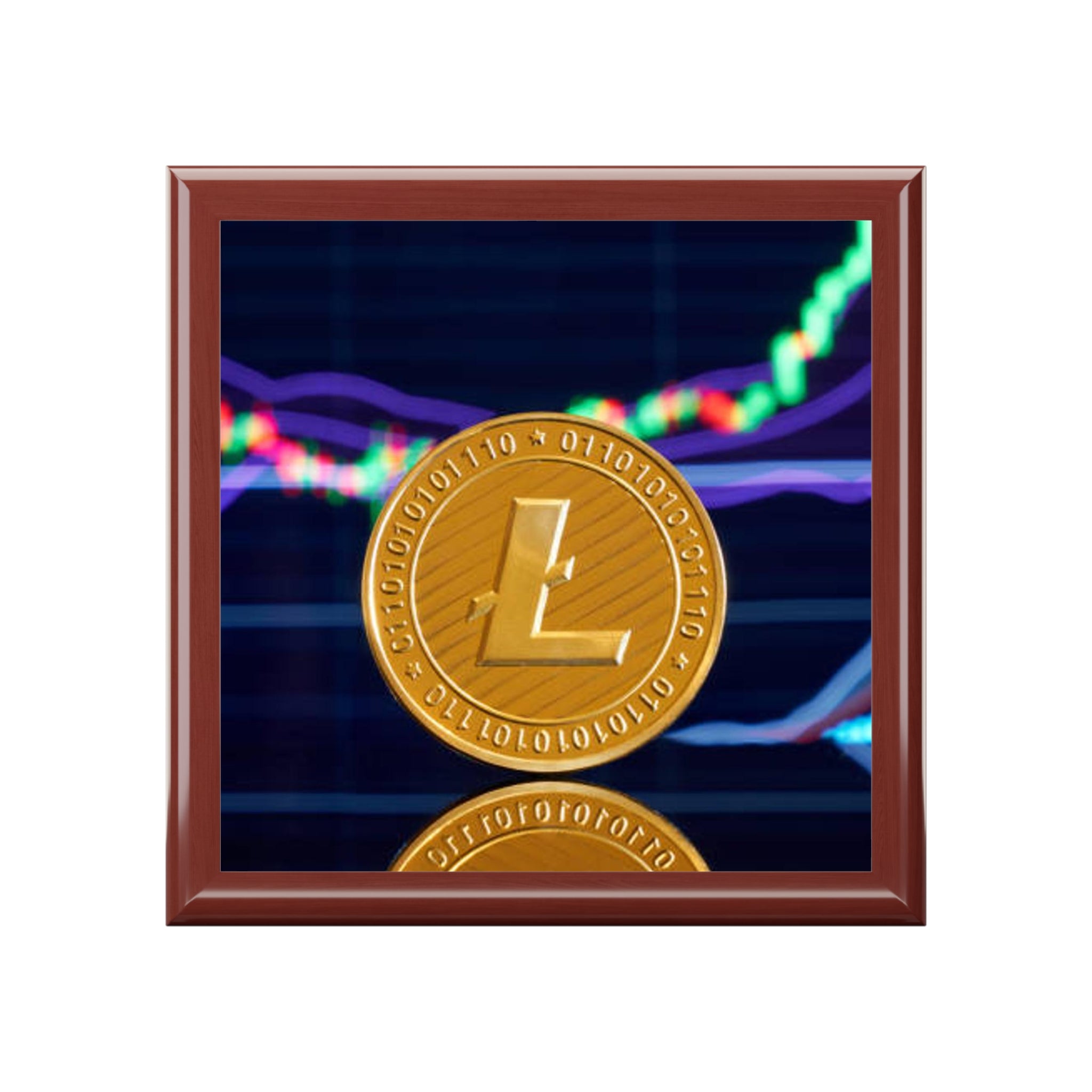 Boîte à bijoux graphique Litecoin | Design de pièce de crypto, tableau de trading