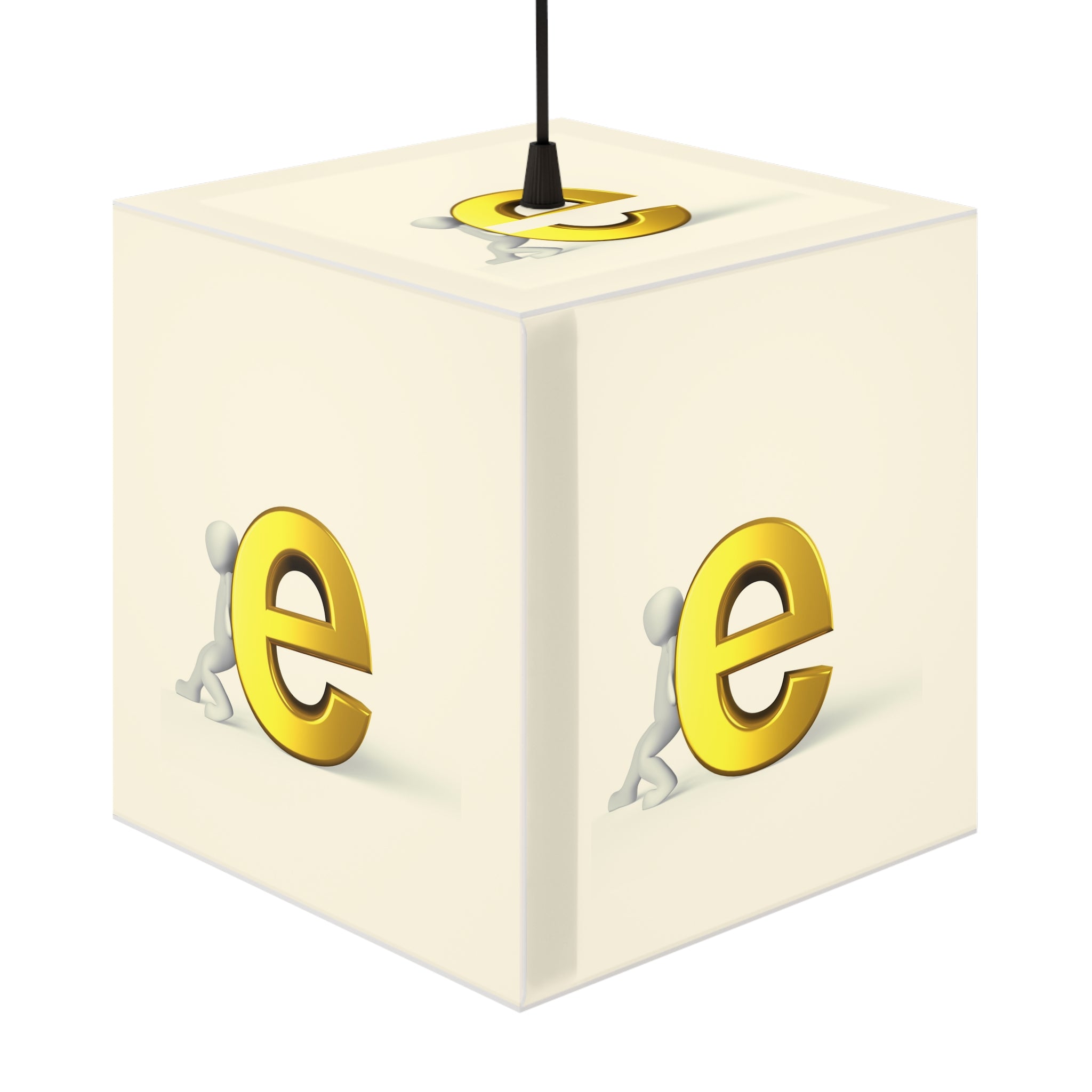 Gold Letter E Cube Lamp, Light Cube Lamp | Alphabet Nursery Nightlight