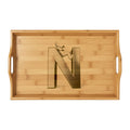 Engraved Monogram N Bamboo Serving Tray | Personalized Initialed Tray