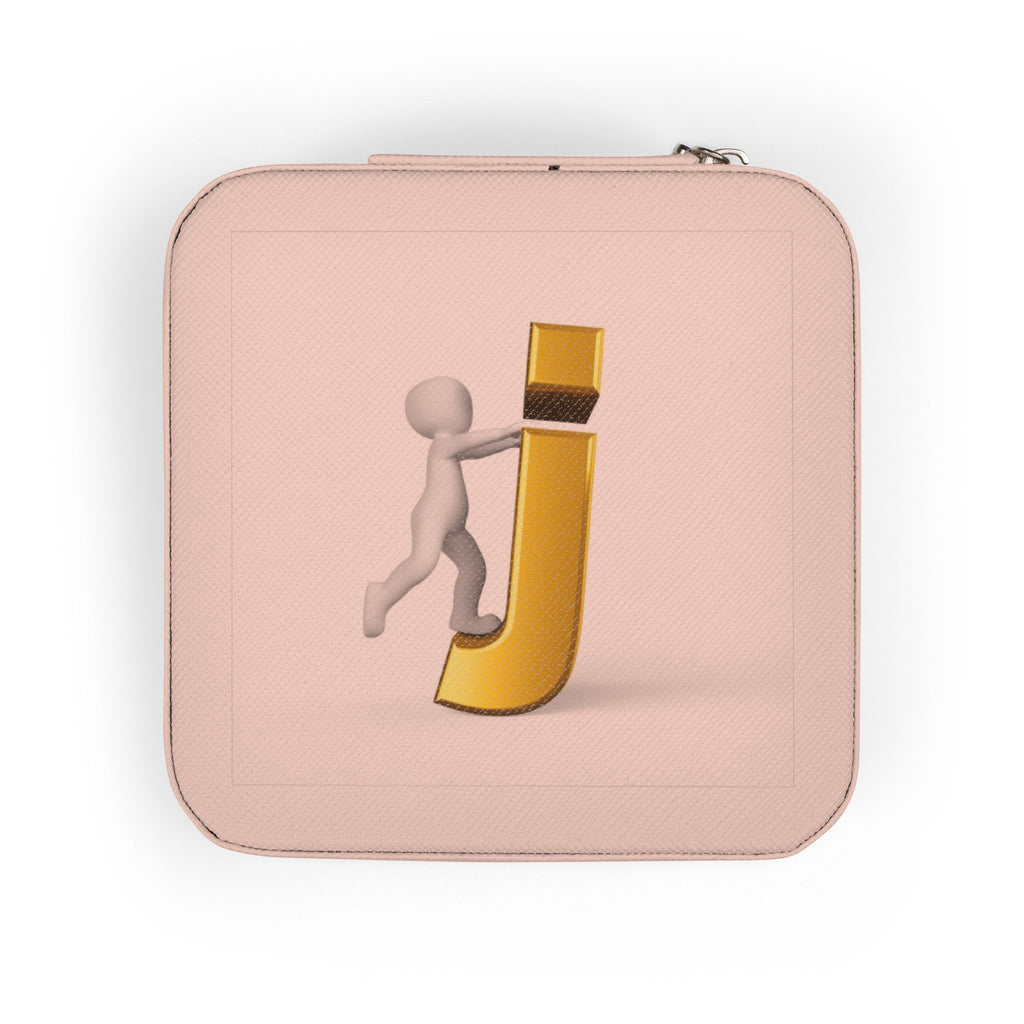3D Letter J Climber Jewelry Travel Case | Compact Pink Organizer
