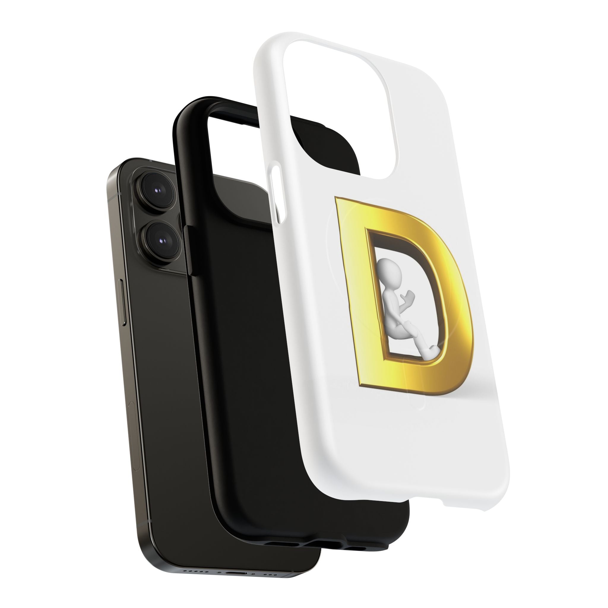 Gold Letter D Monogram Phone Case | Tough Magnetic Case