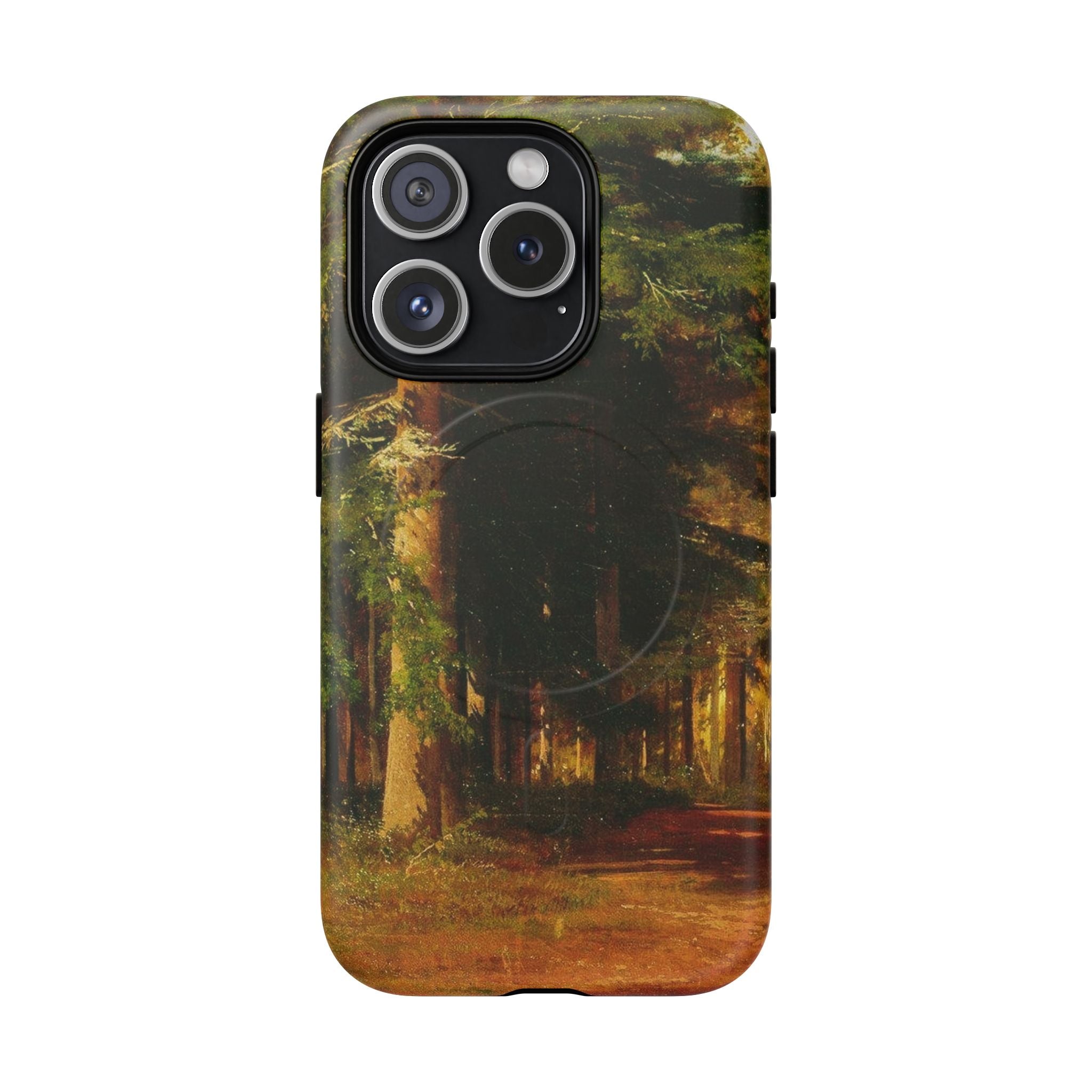 Coque de téléphone Chemin forestier d'automne | Coque magnétique robuste, illustration de paysage d'automne