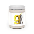 Golden Letter G with Worker Illustration Candle | 9oz Soy Jar