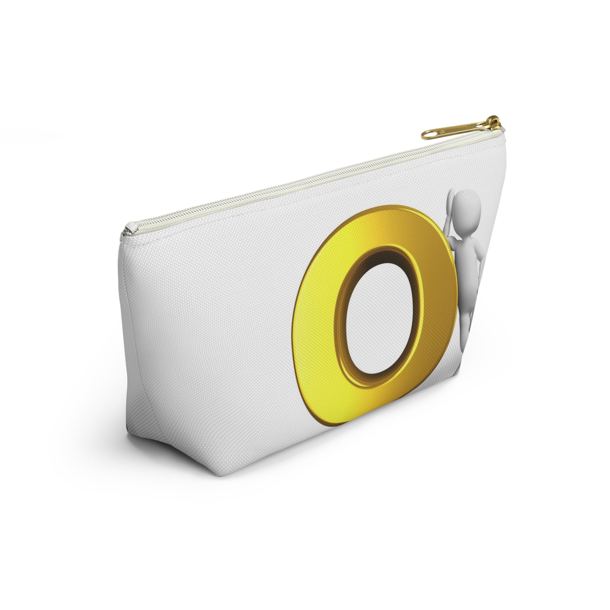 Gold Letter O Accessory Pouch | T-Bottom Cosmetic Bag