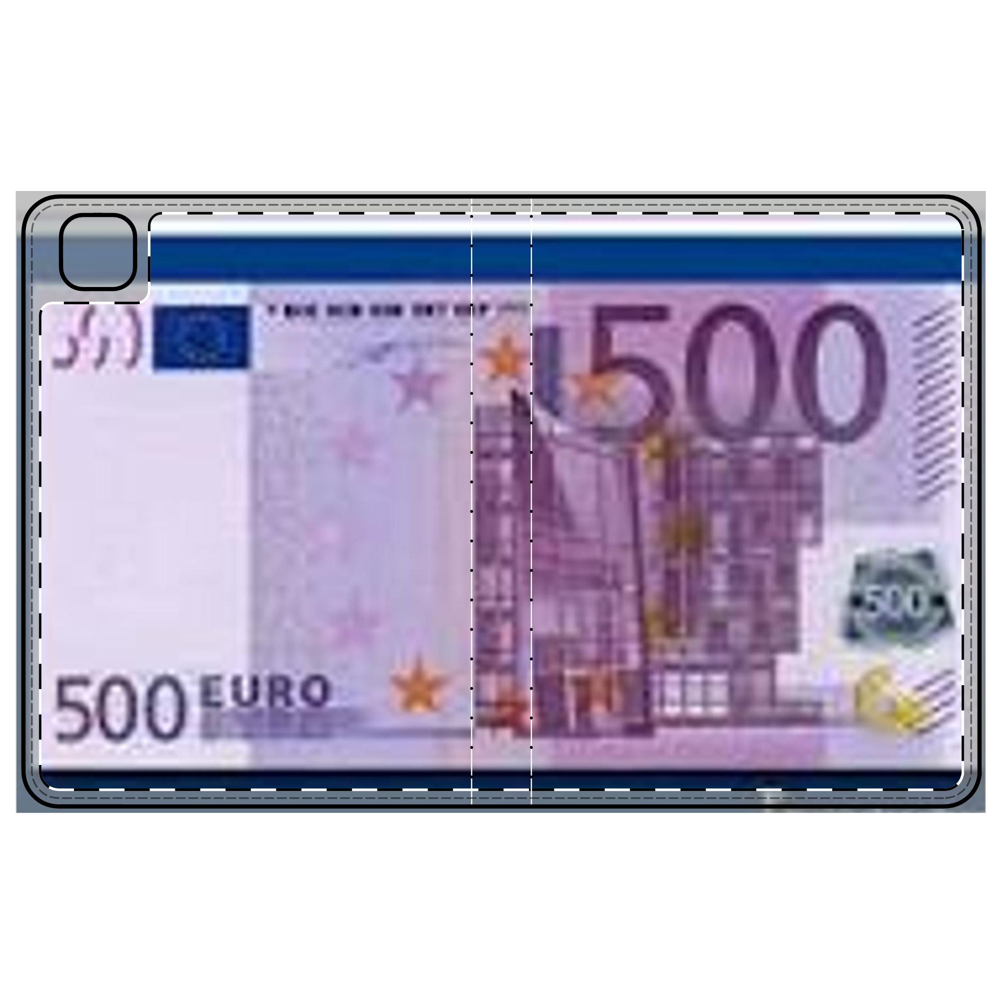 Étui folio pour tablette avec billet de 500 euros | Étui pour tablette avec impression de billets