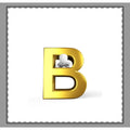 Gold Letter B Monogram Woven-Style Coverlet | Initial Bedding Accent