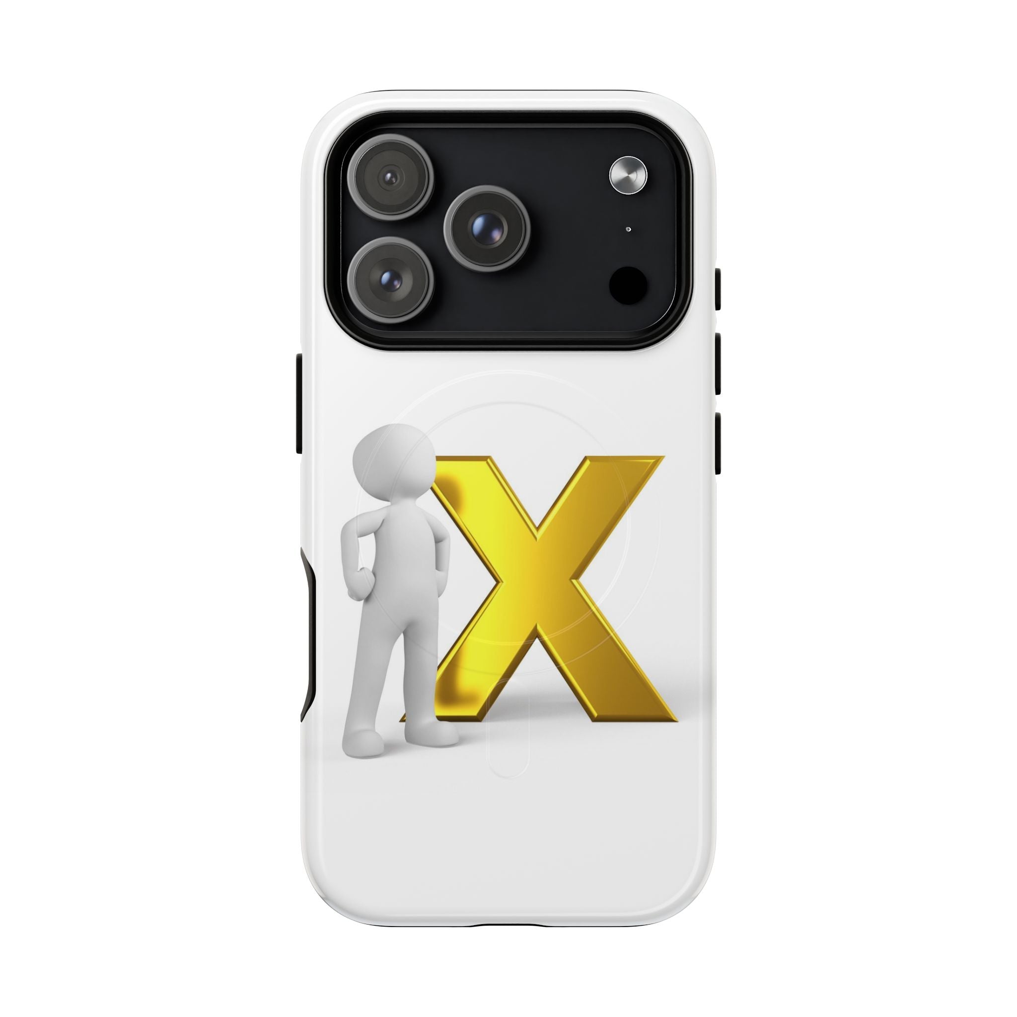 Coque iPhone Or X avec figurine 3D | Coque magnétique robuste
