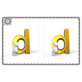 Gold Letter D with Sitting Figurine Tablet Folio Case | Monogram Initial D